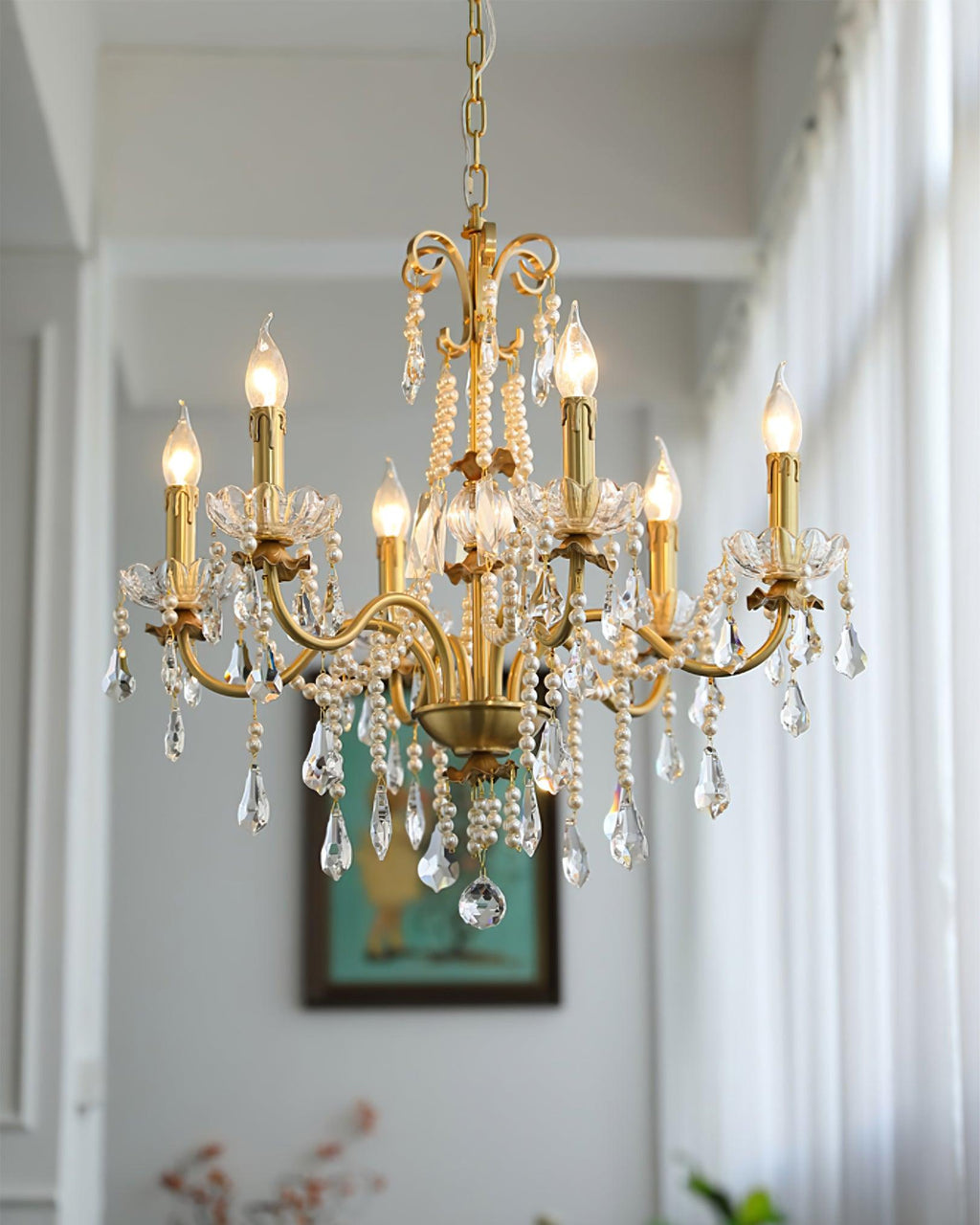 Rosara Brass Chandelier-Moonnatur