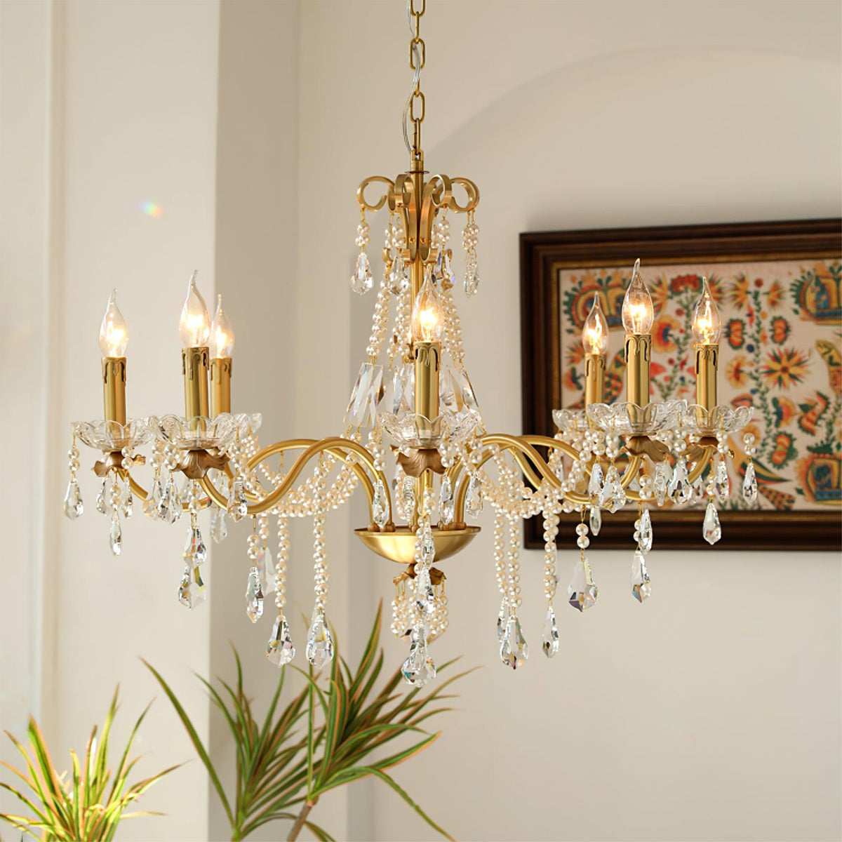 Rosara Brass Chandelier-Moonnatur