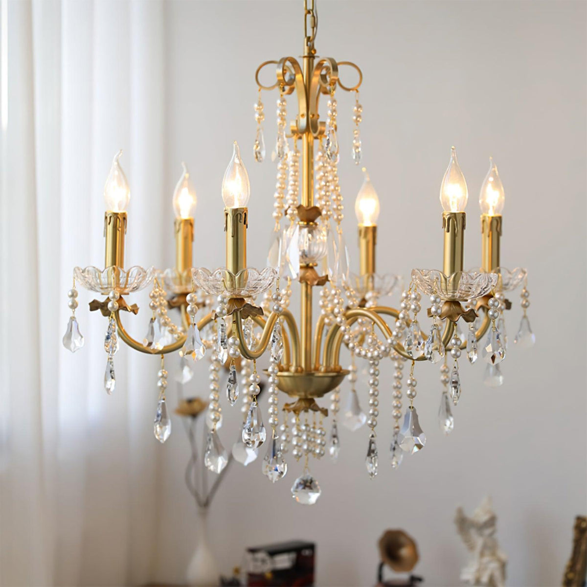 Rosara Brass Chandelier-Moonnatur