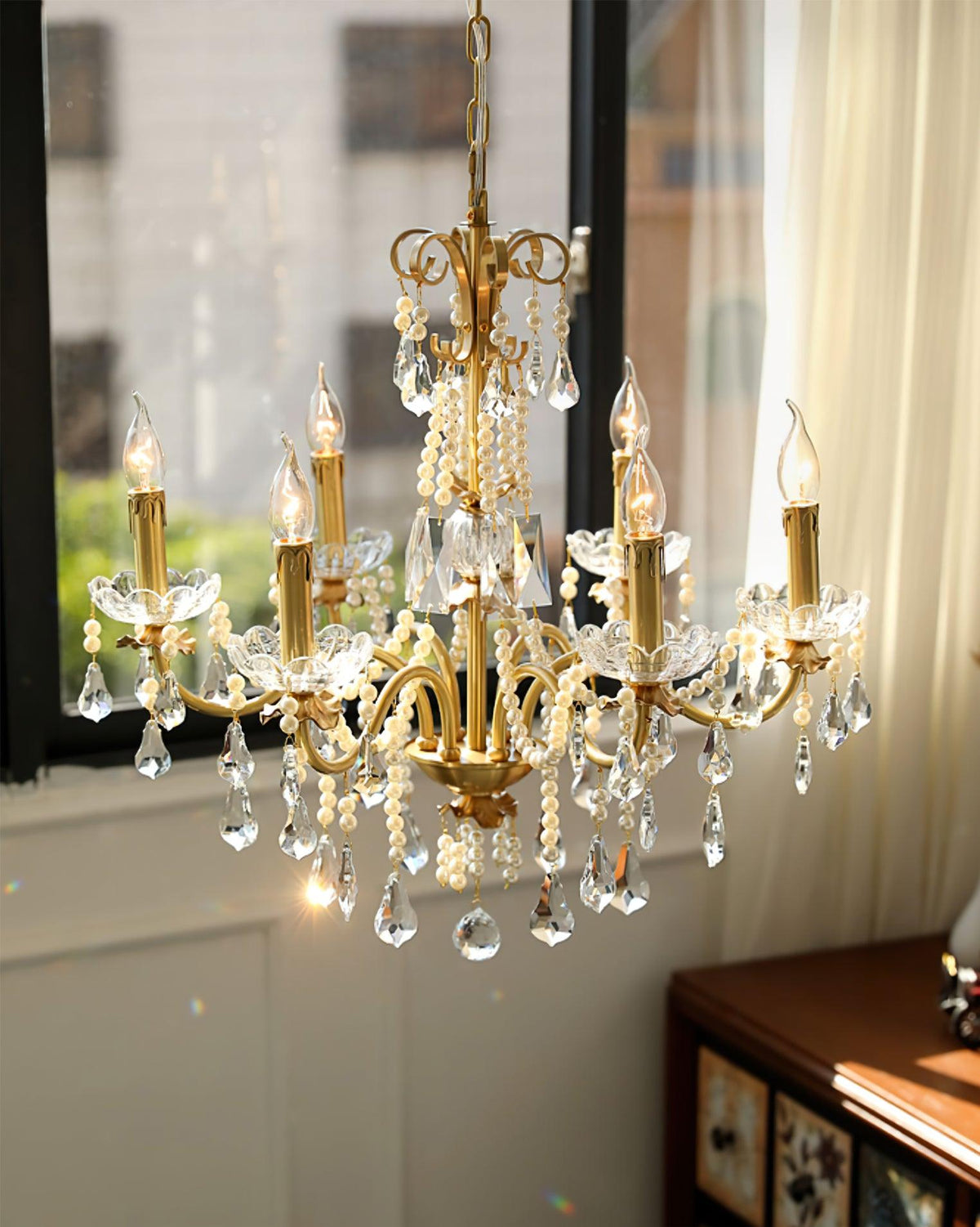 Rosara Brass Chandelier-Moonnatur