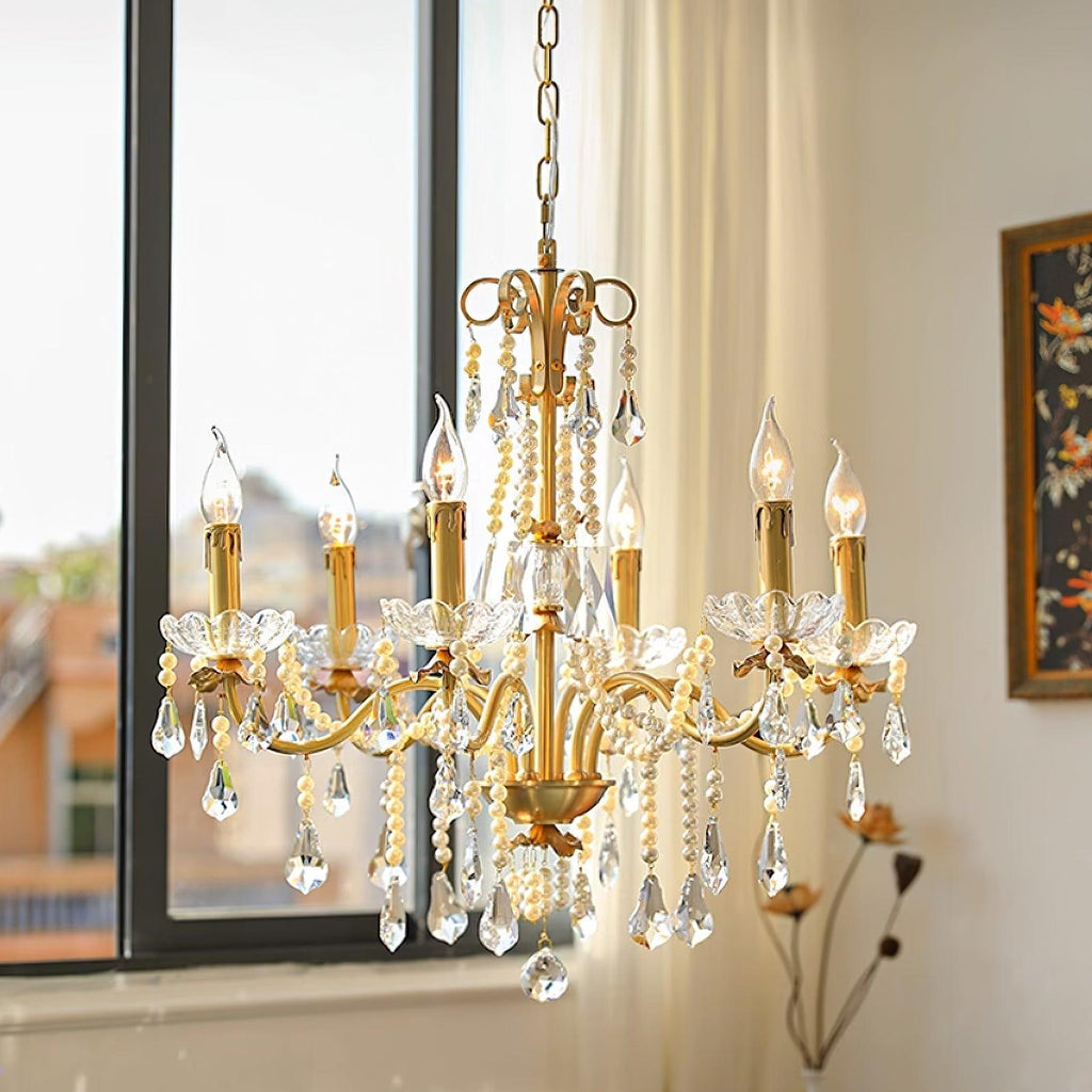 Rosara Brass Chandelier-Moonnatur