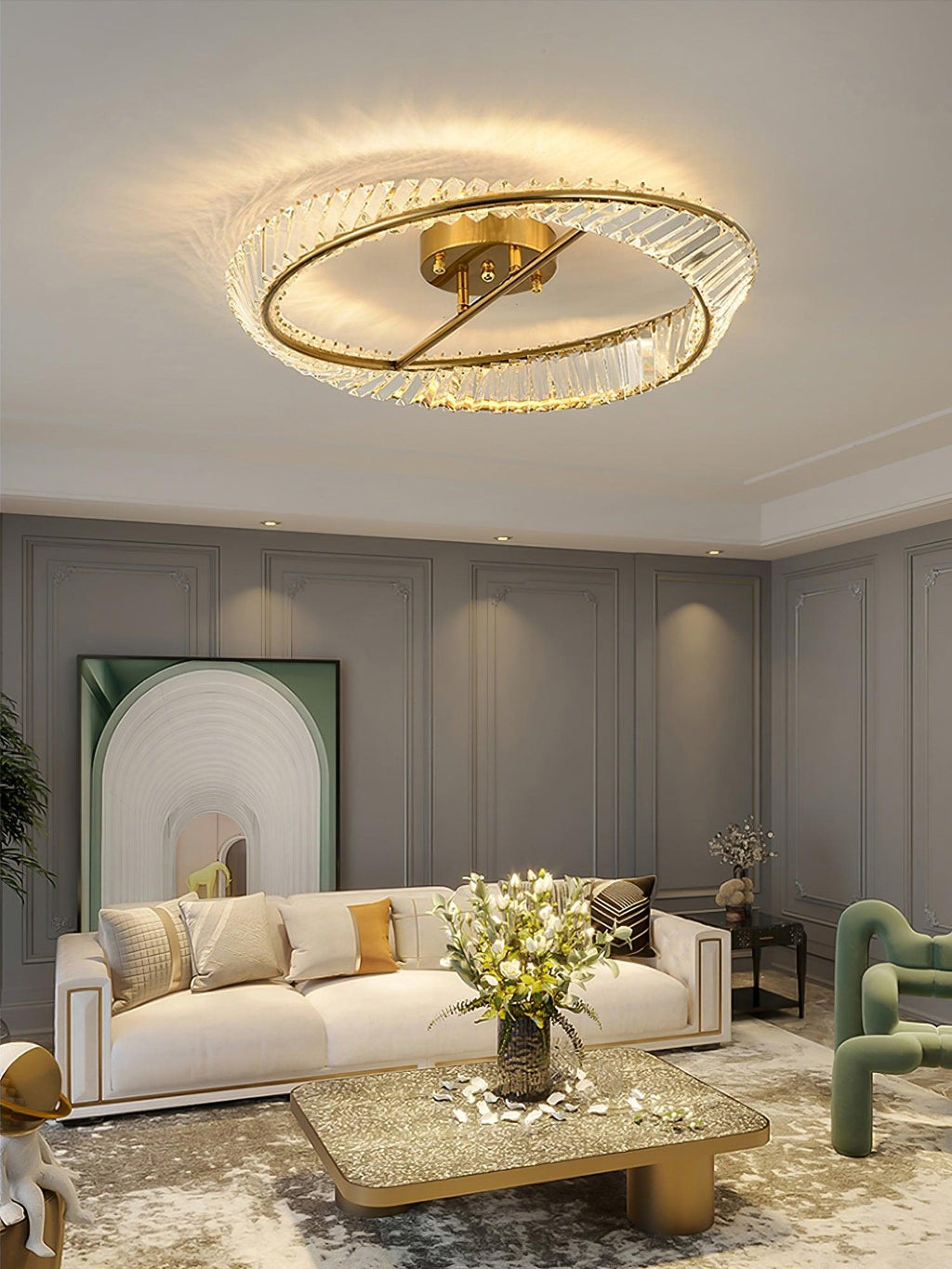 Everara Glass Ceiling Light-Moonnatur