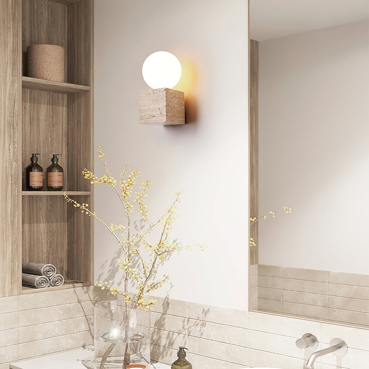 Jorrenheath Travertine Wall Light-Moonnatur