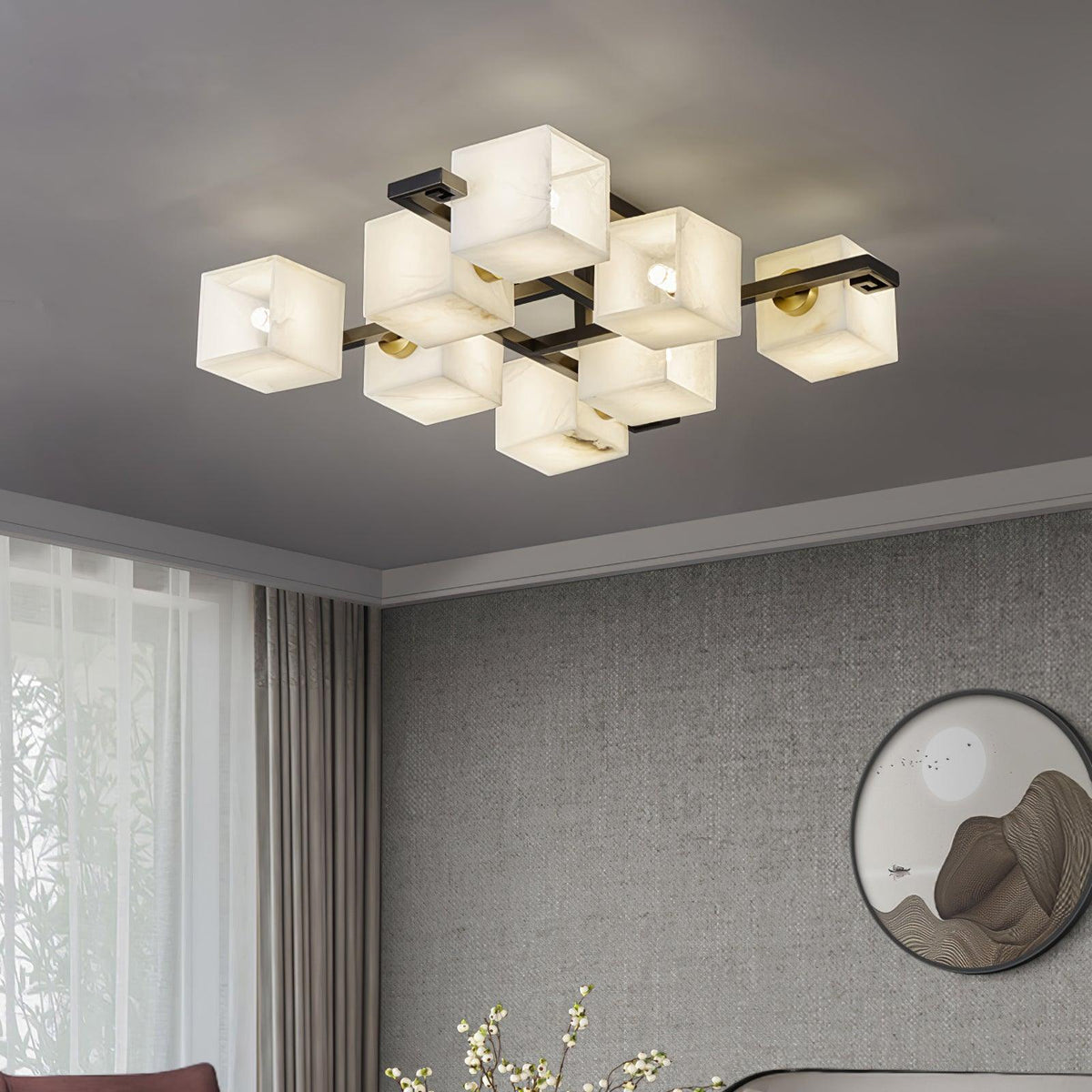 Finverenis Alabaster Ceiling Light-Moonnatur