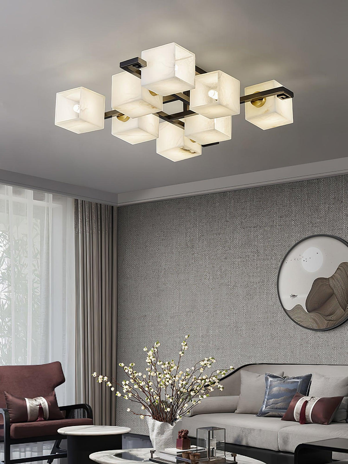 Finverenis Alabaster Ceiling Light-Moonnatur