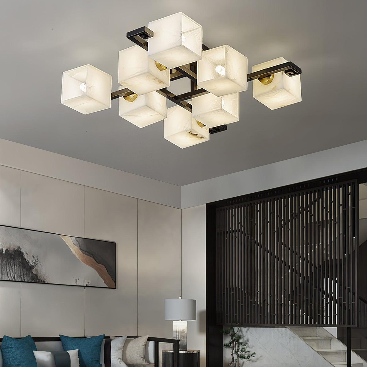 Finverenis Alabaster Ceiling Light-Moonnatur