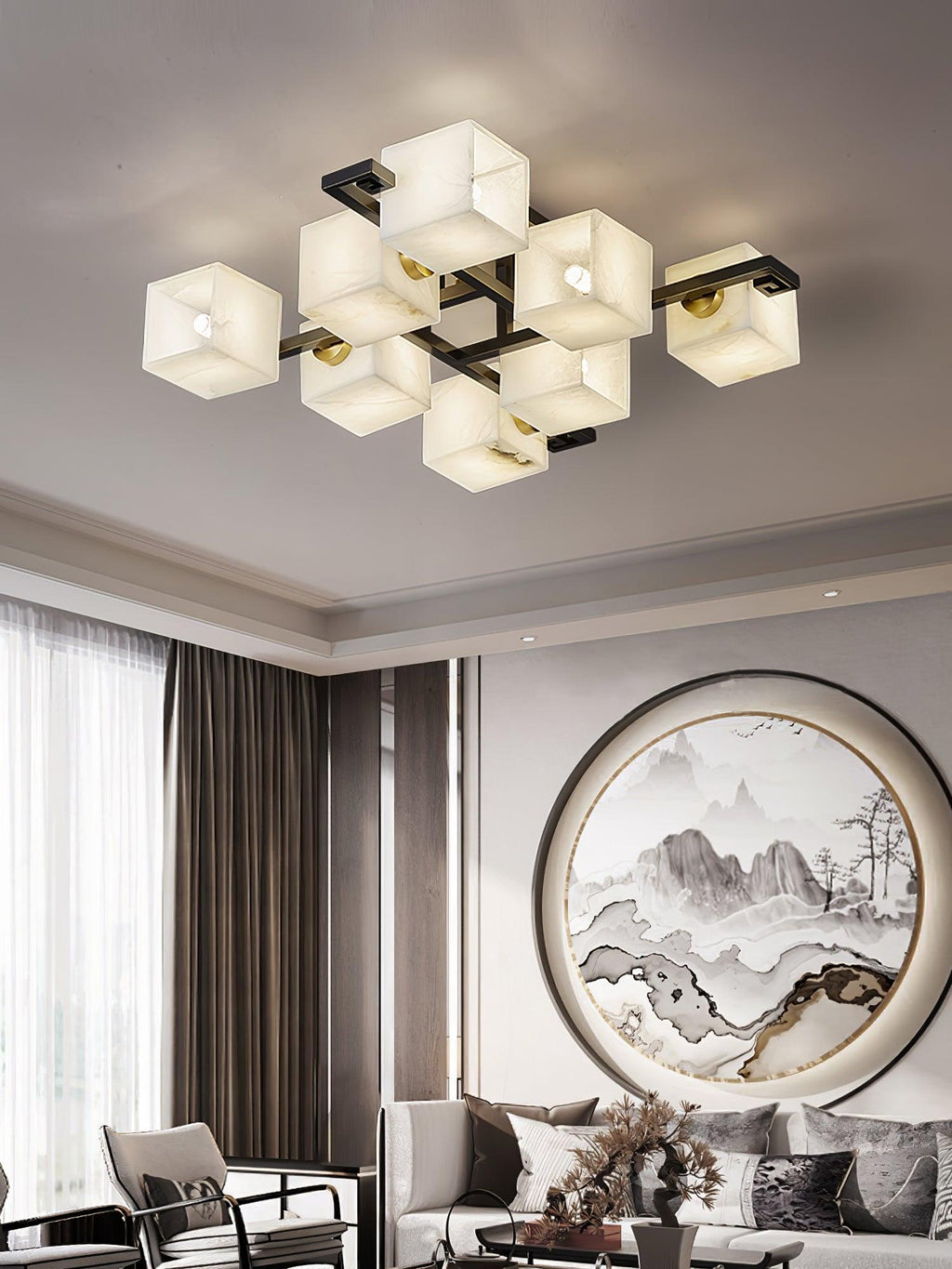 Finverenis Alabaster Ceiling Light-Moonnatur