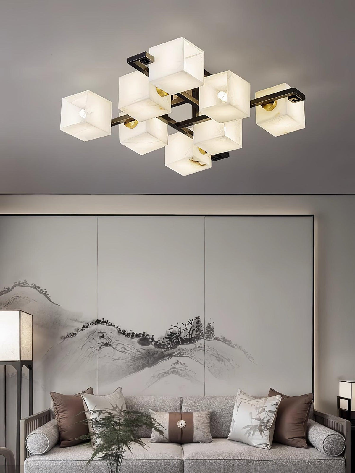 Finverenis Alabaster Ceiling Light-Moonnatur