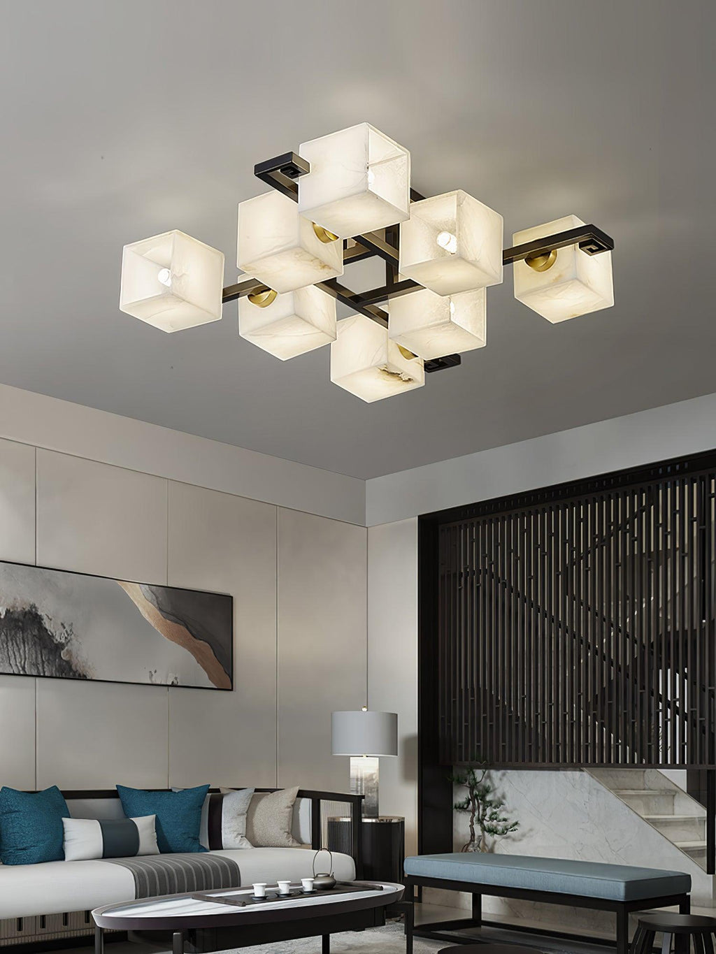 Finverenis Alabaster Ceiling Light-Moonnatur