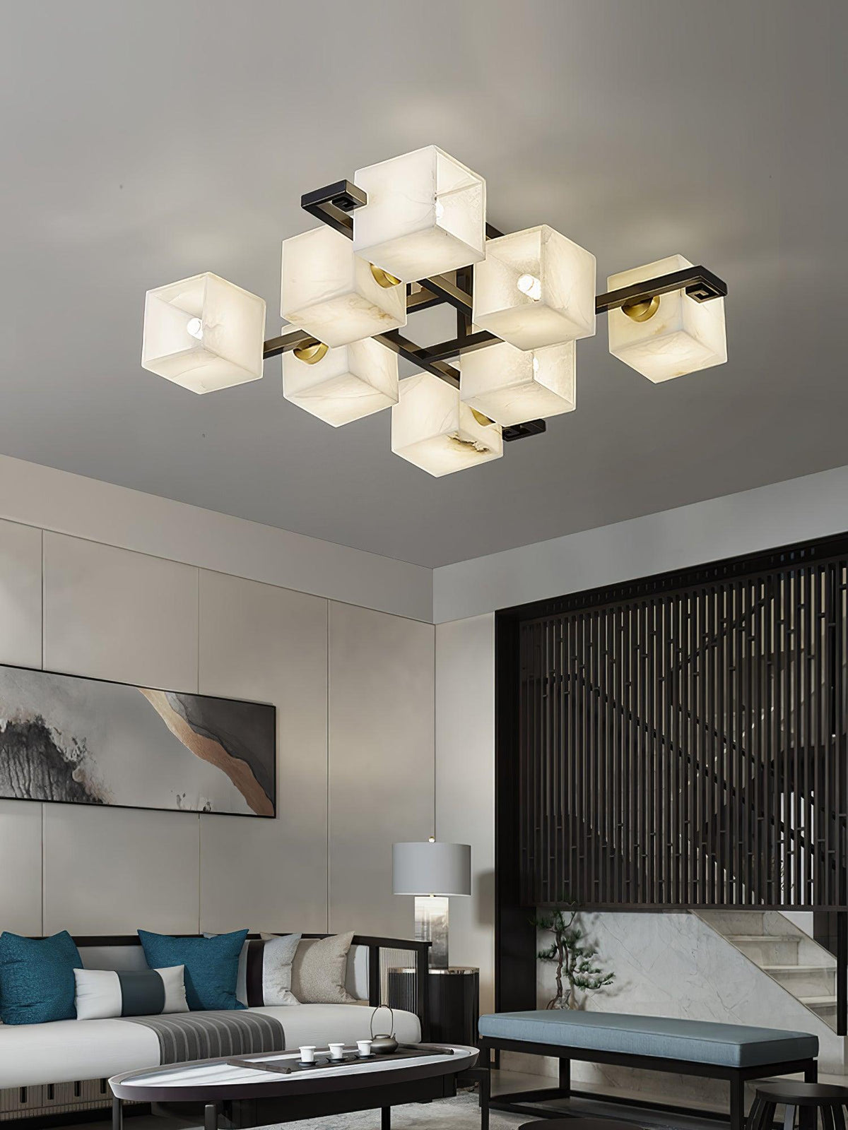 Finverenis Alabaster Ceiling Light-Moonnatur
