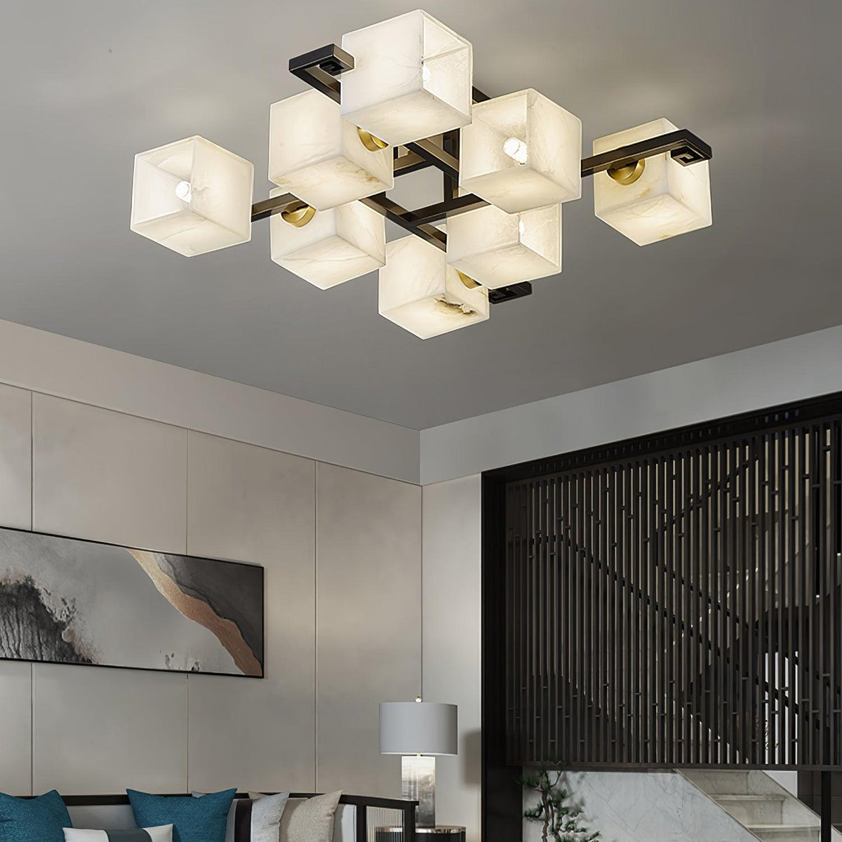 Finverenis Alabaster Ceiling Light-Moonnatur