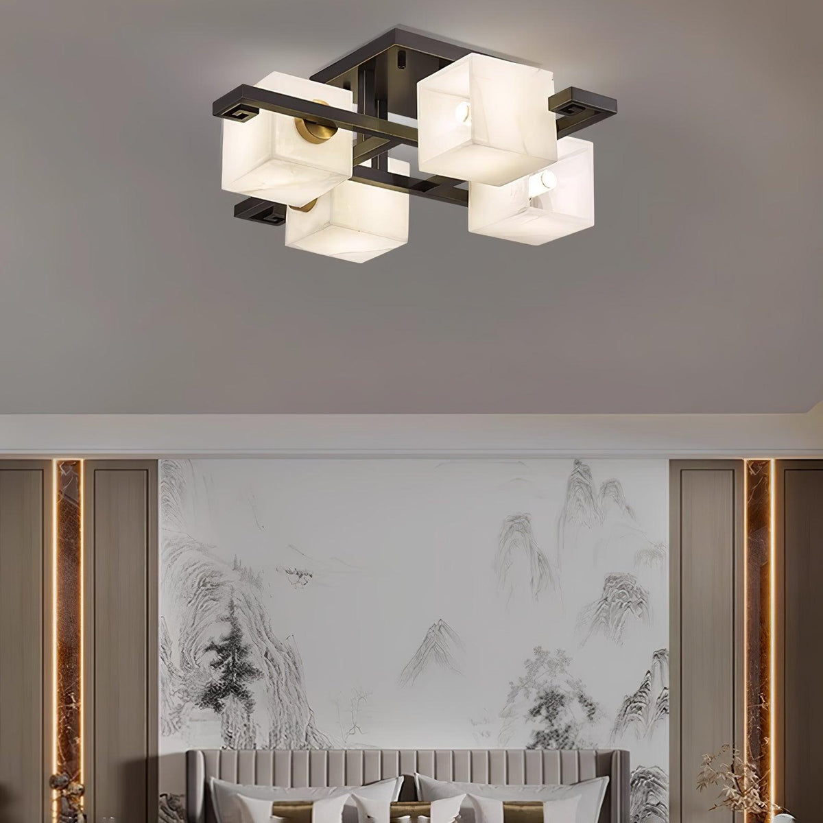 Finverenis Alabaster Ceiling Light-Moonnatur