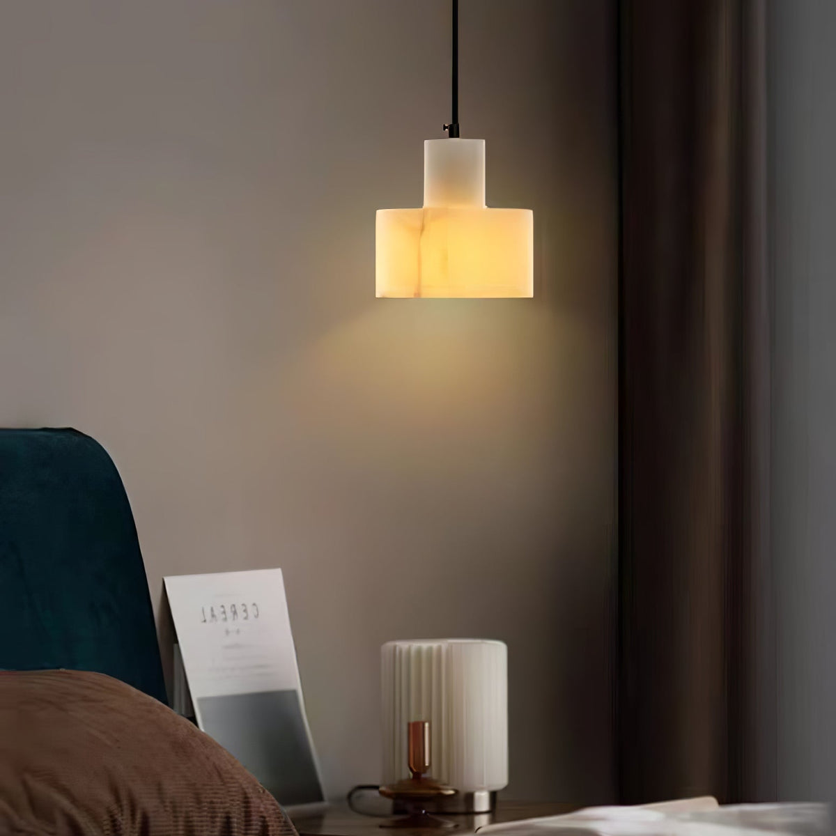 Caldenrose Alabaster Pendant Light-Moonnatur