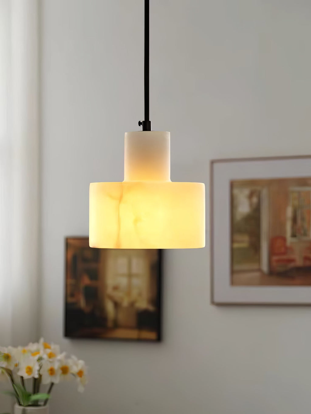 Caldenrose Alabaster Pendant Light-Moonnatur