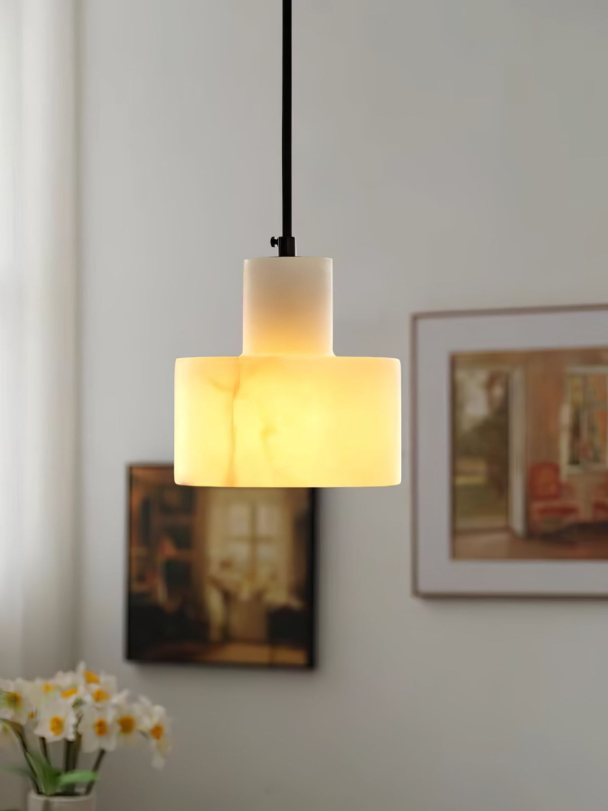 Caldenrose Alabaster Pendant Light-Moonnatur