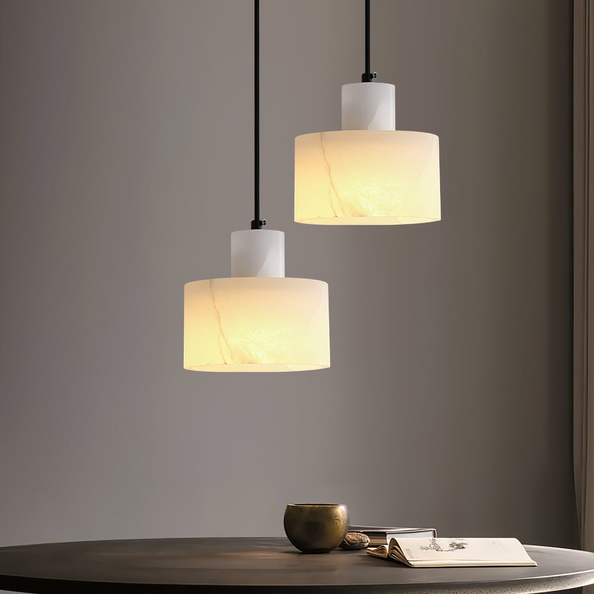 Caldenrose Alabaster Pendant Light-Moonnatur