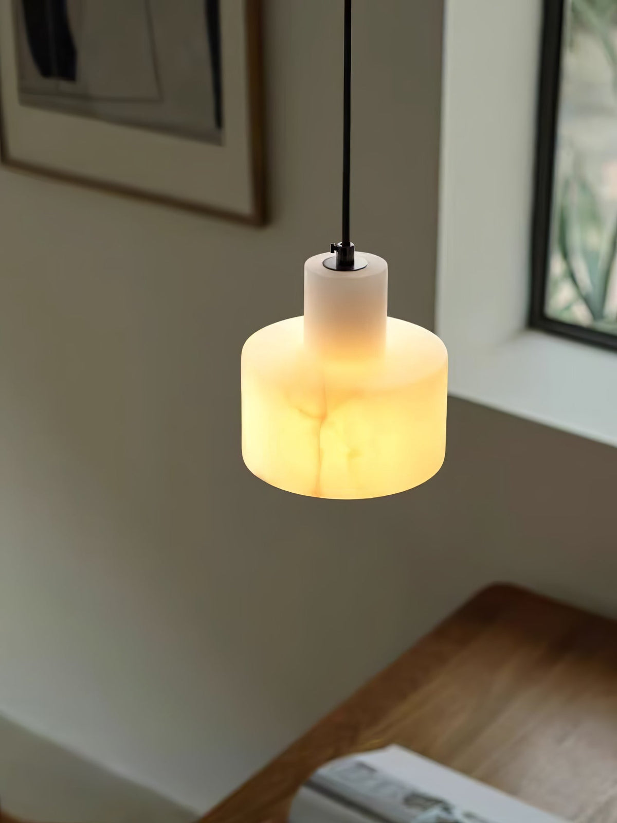 Caldenrose Alabaster Pendant Light-Moonnatur