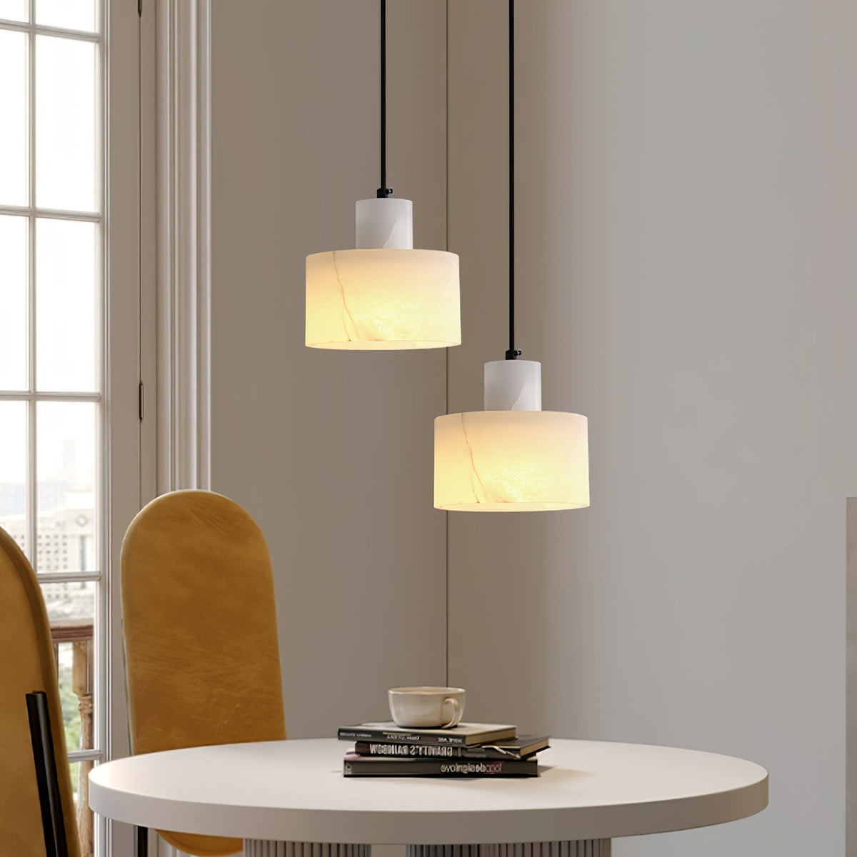 Caldenrose Alabaster Pendant Light-Moonnatur