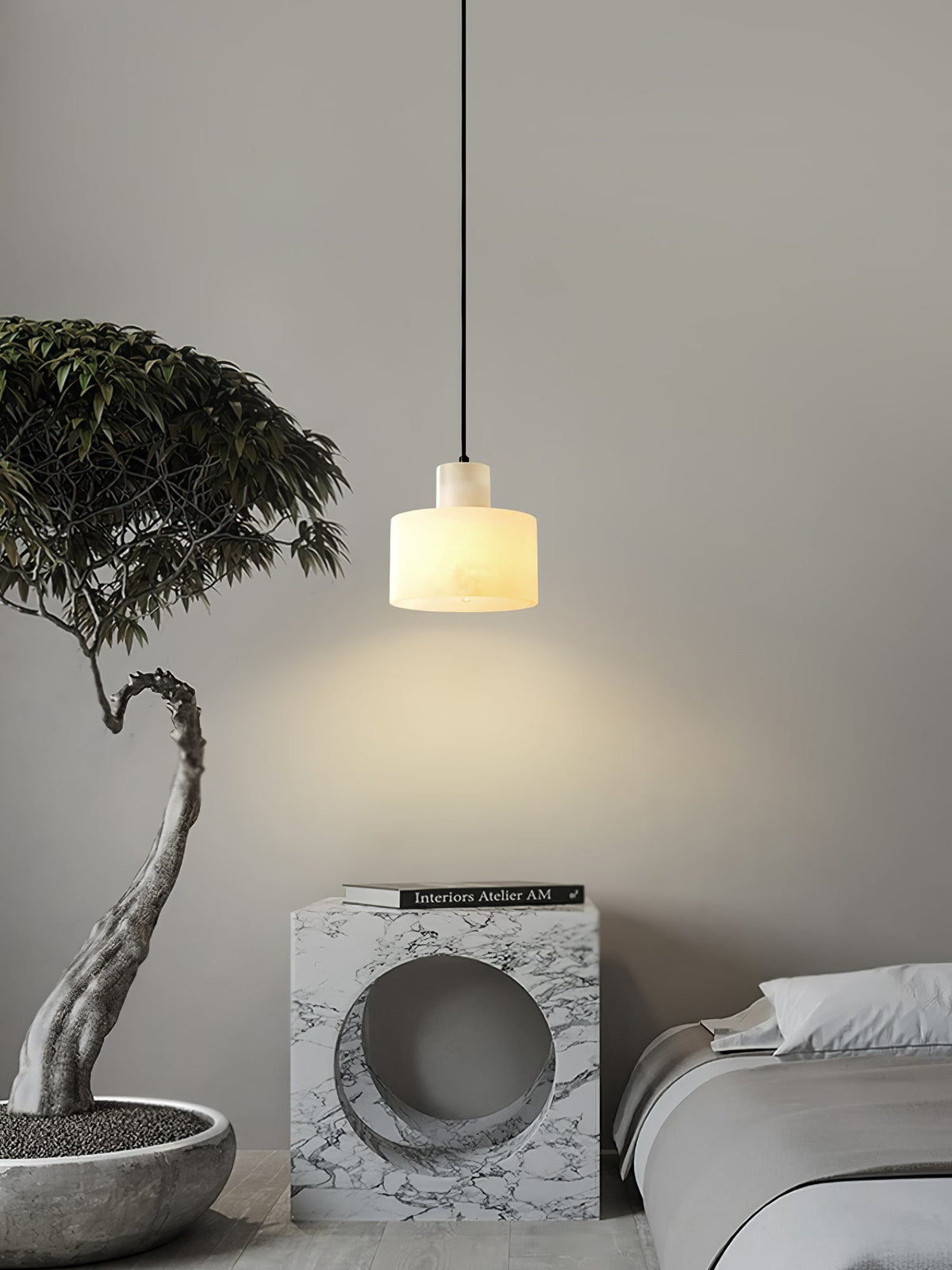 Caldenrose Alabaster Pendant Light-Moonnatur