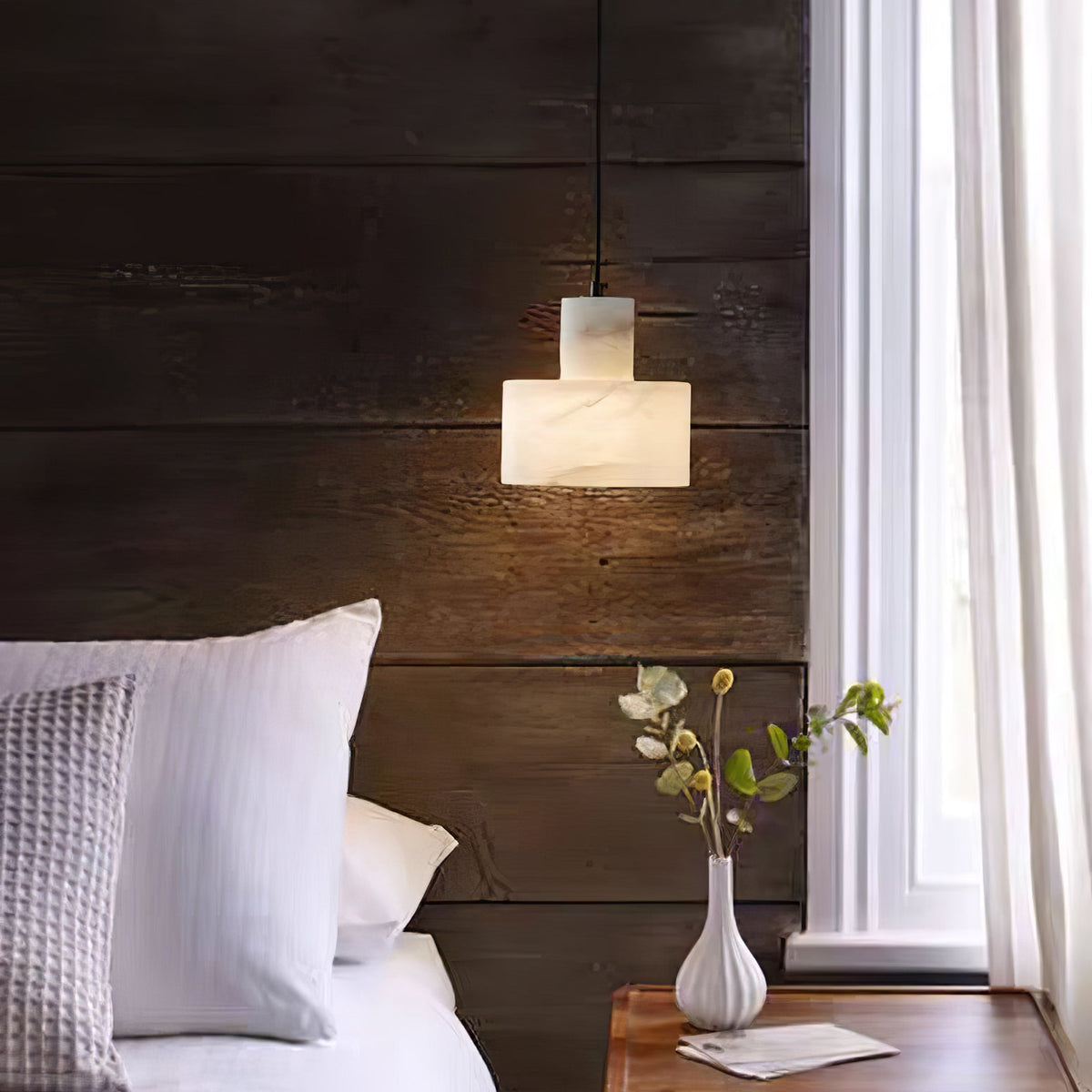 Caldenrose Alabaster Pendant Light-Moonnatur