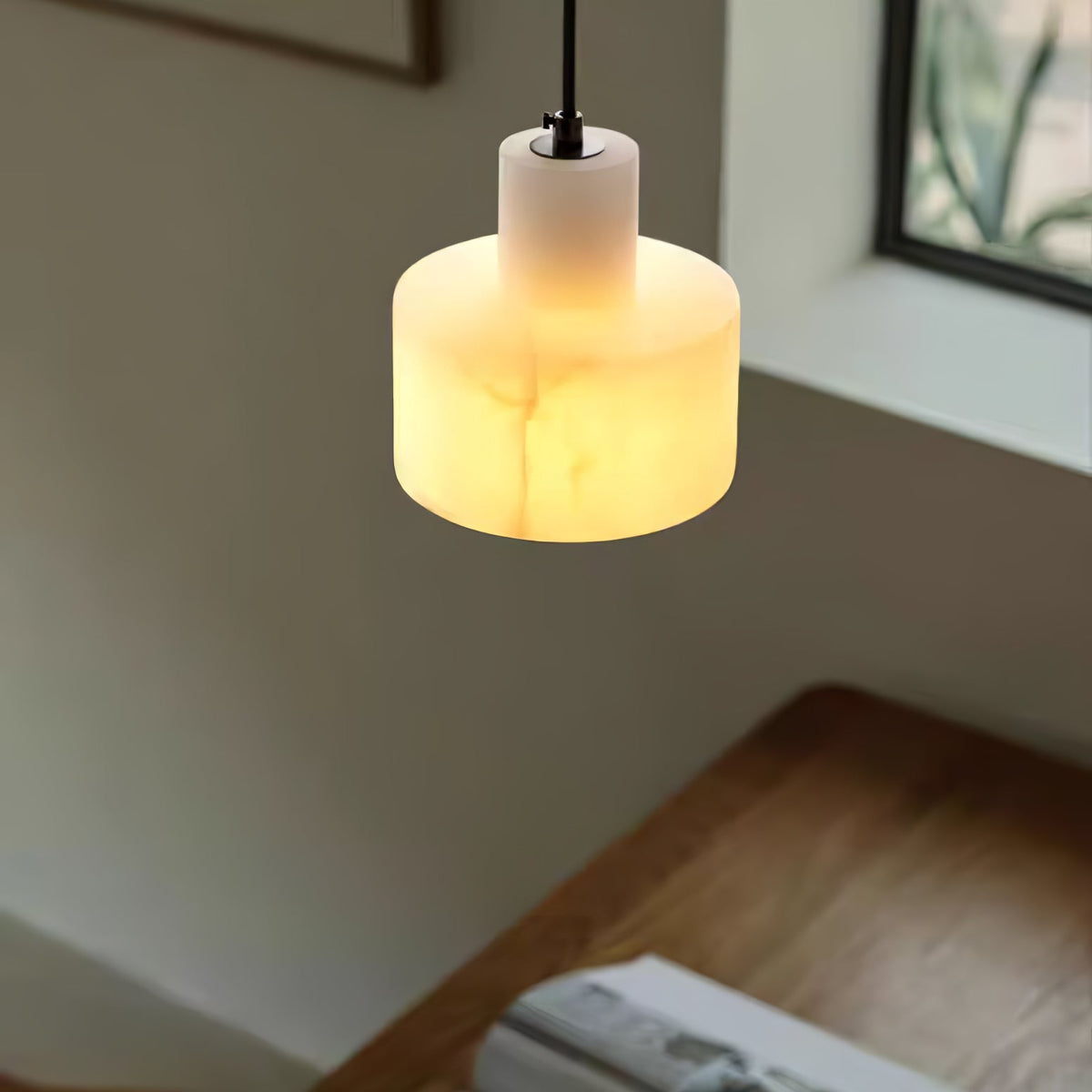 Caldenrose Alabaster Pendant Light-Moonnatur
