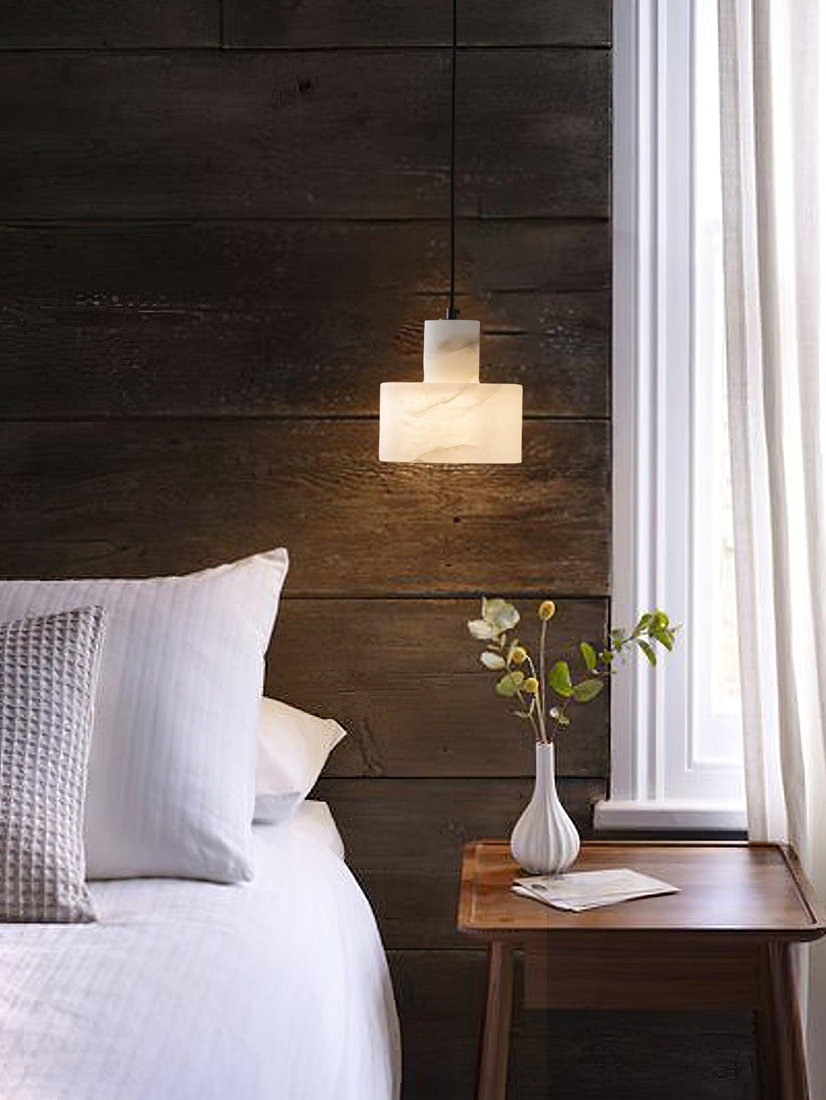 Caldenrose Alabaster Pendant Light-Moonnatur