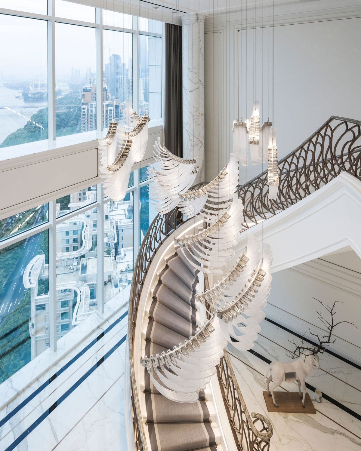 Orlenora Glass Chandelier-Moonnatur