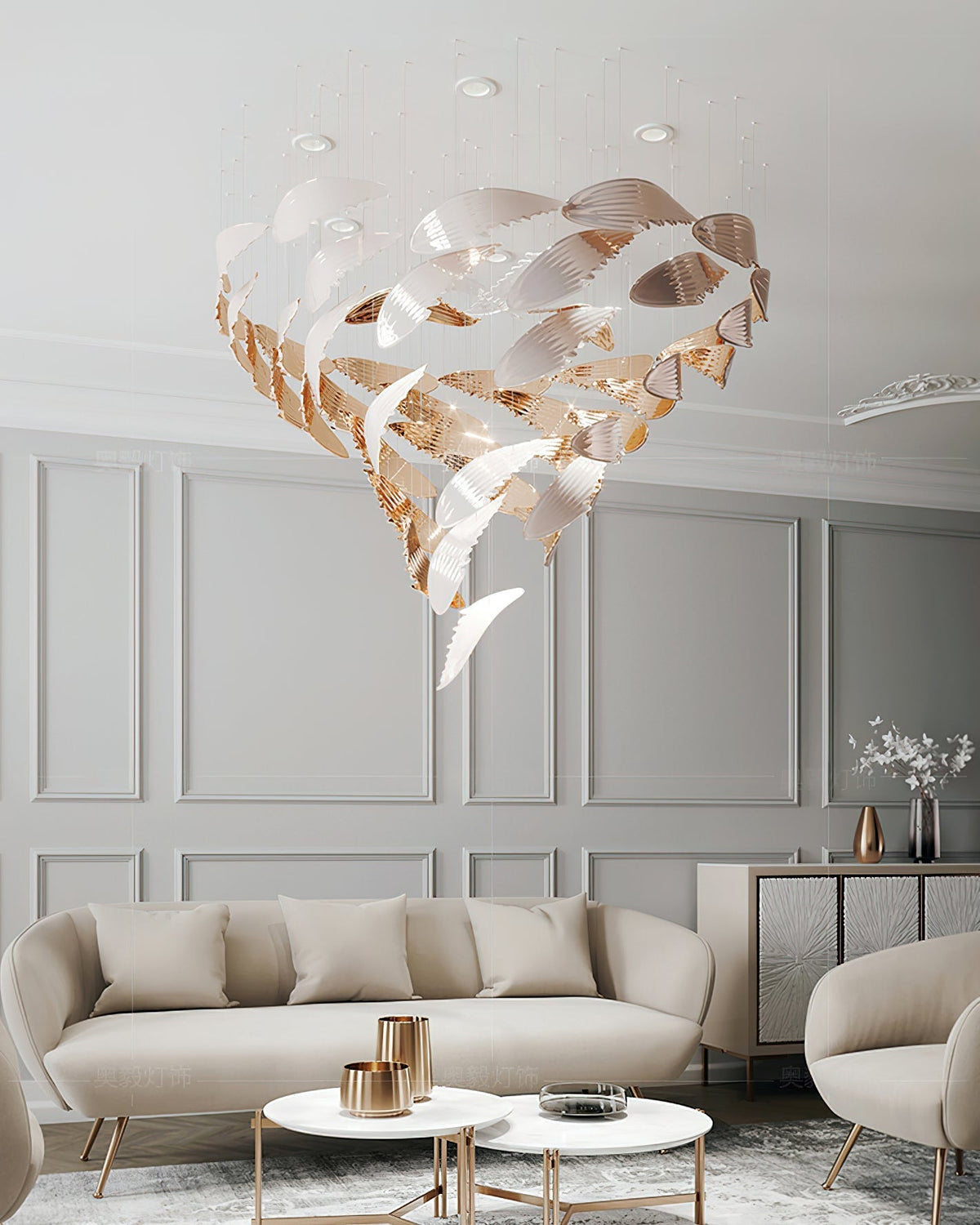 Yvenelle Glass Chandelier-Moonnatur