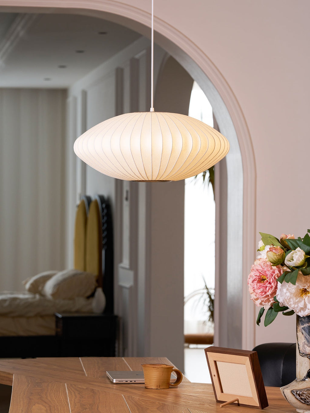 Cedrlyn Faux Silk Pendant Light-Moonnatur