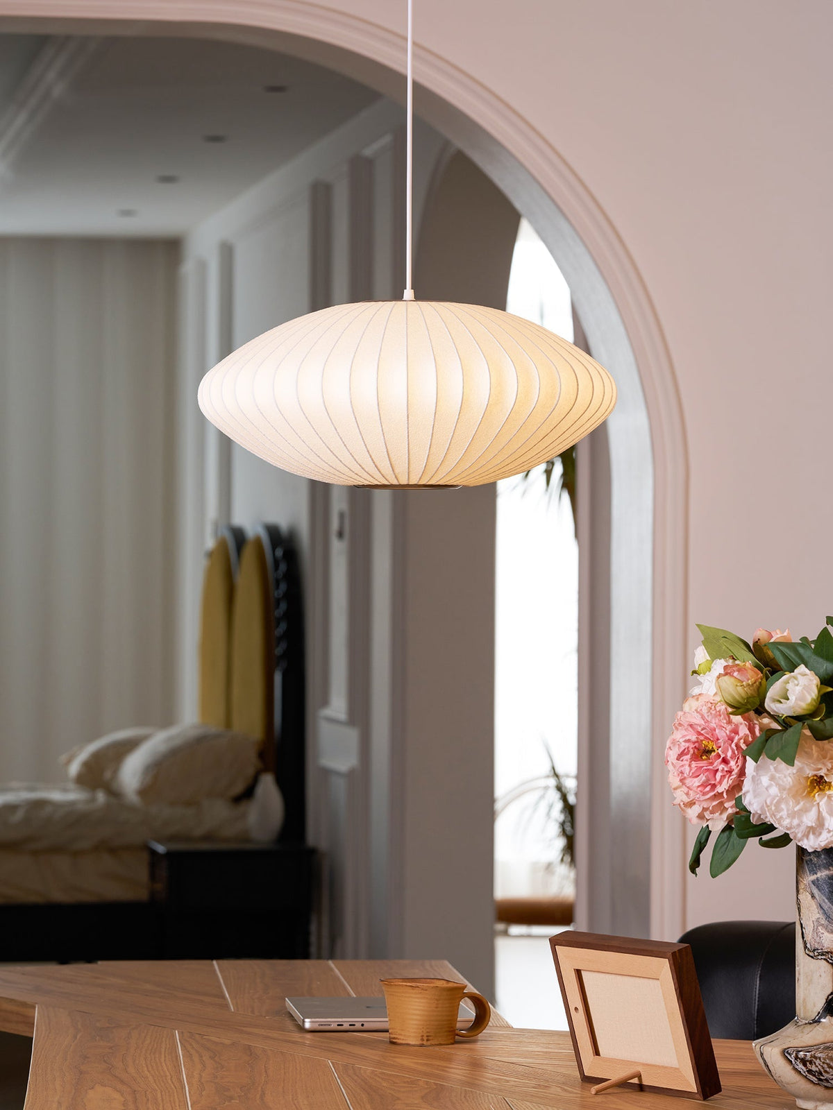 Cedrlyn Faux Silk Pendant Light-Moonnatur