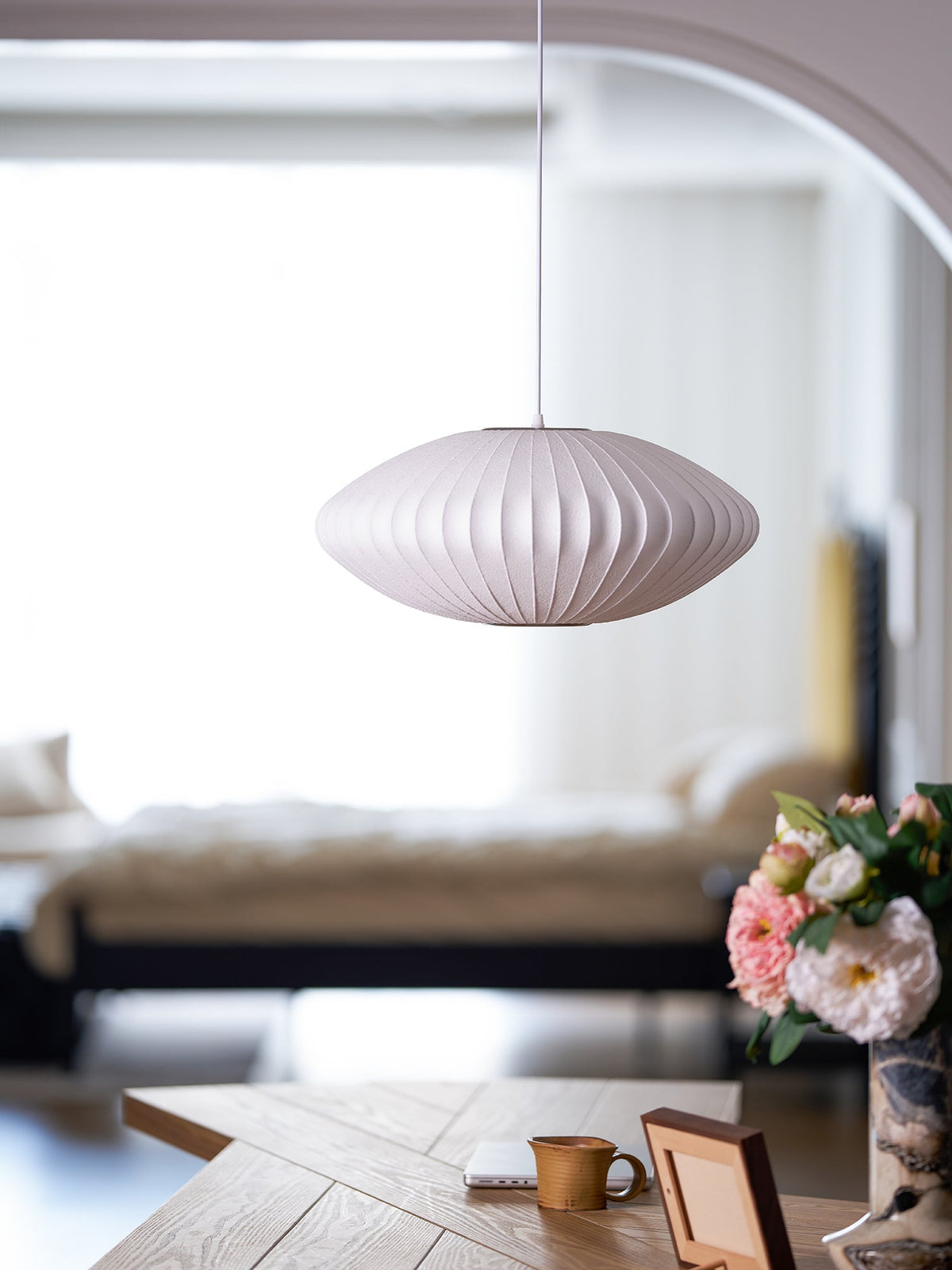 Cedrlyn Faux Silk Pendant Light-Moonnatur