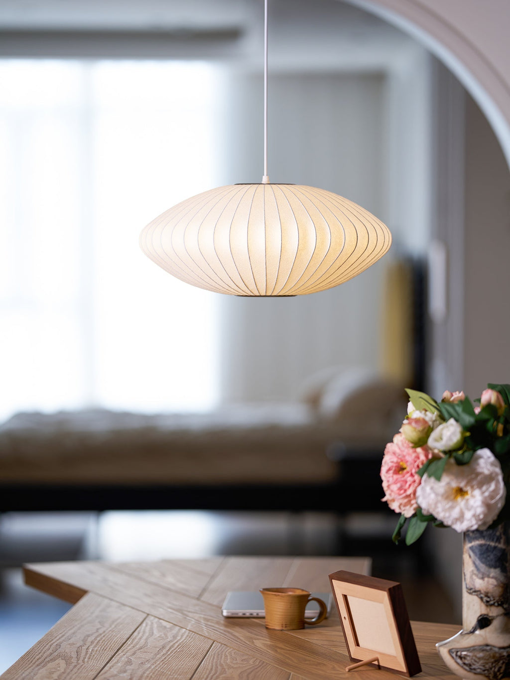 Cedrlyn Faux Silk Pendant Light-Moonnatur