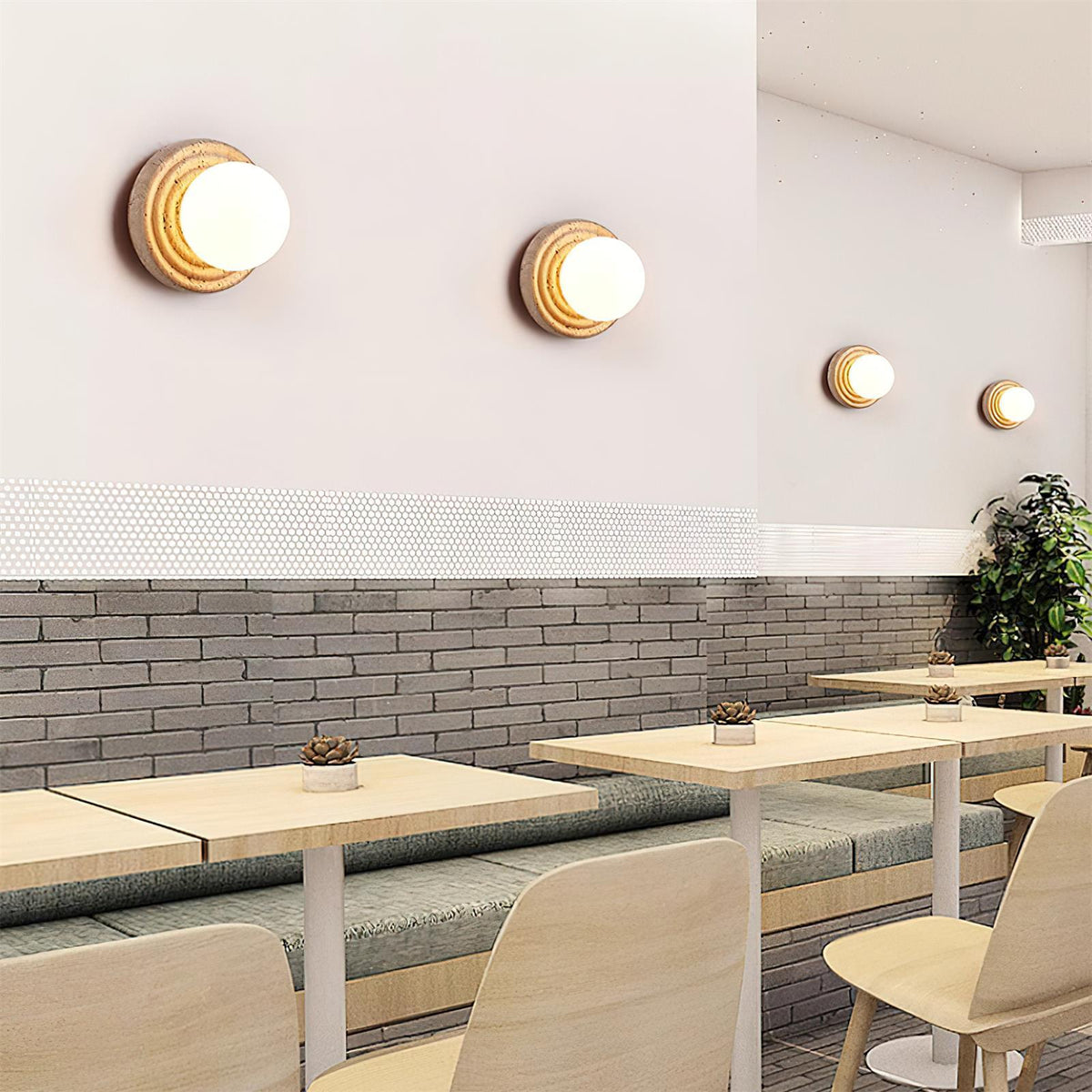 Ashenrose Travertine Wall Light-Moonnatur