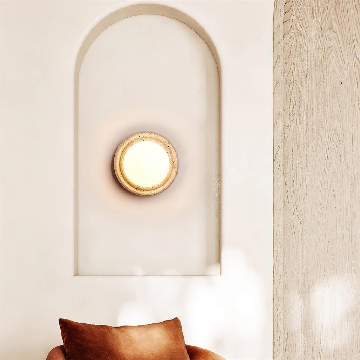 Ashenrose Travertine Wall Light-Moonnatur