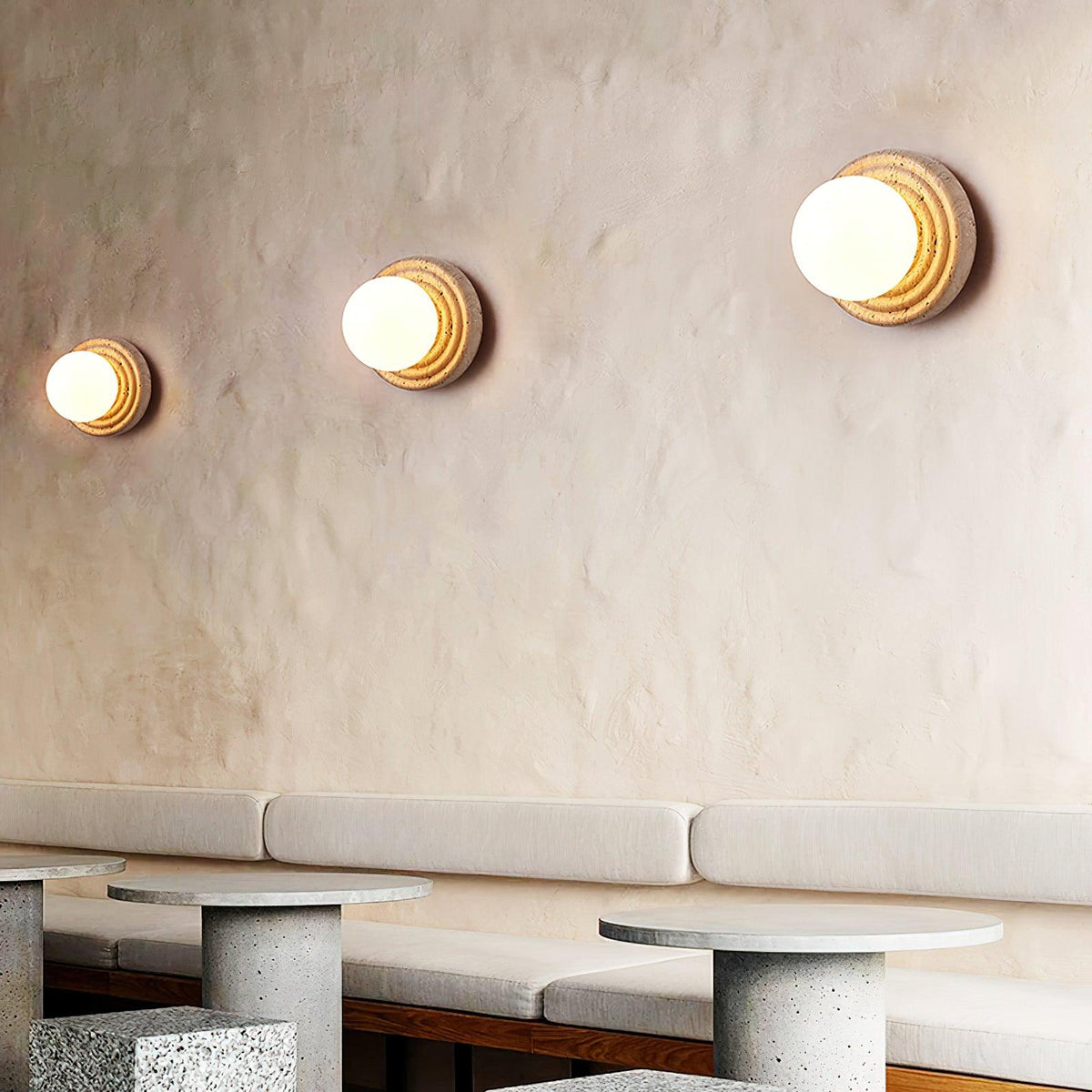 Ashenrose Travertine Wall Light-Moonnatur