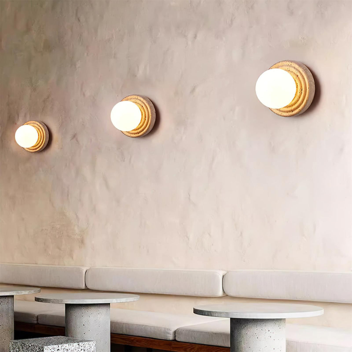 Ashenrose Travertine Wall Light-Moonnatur