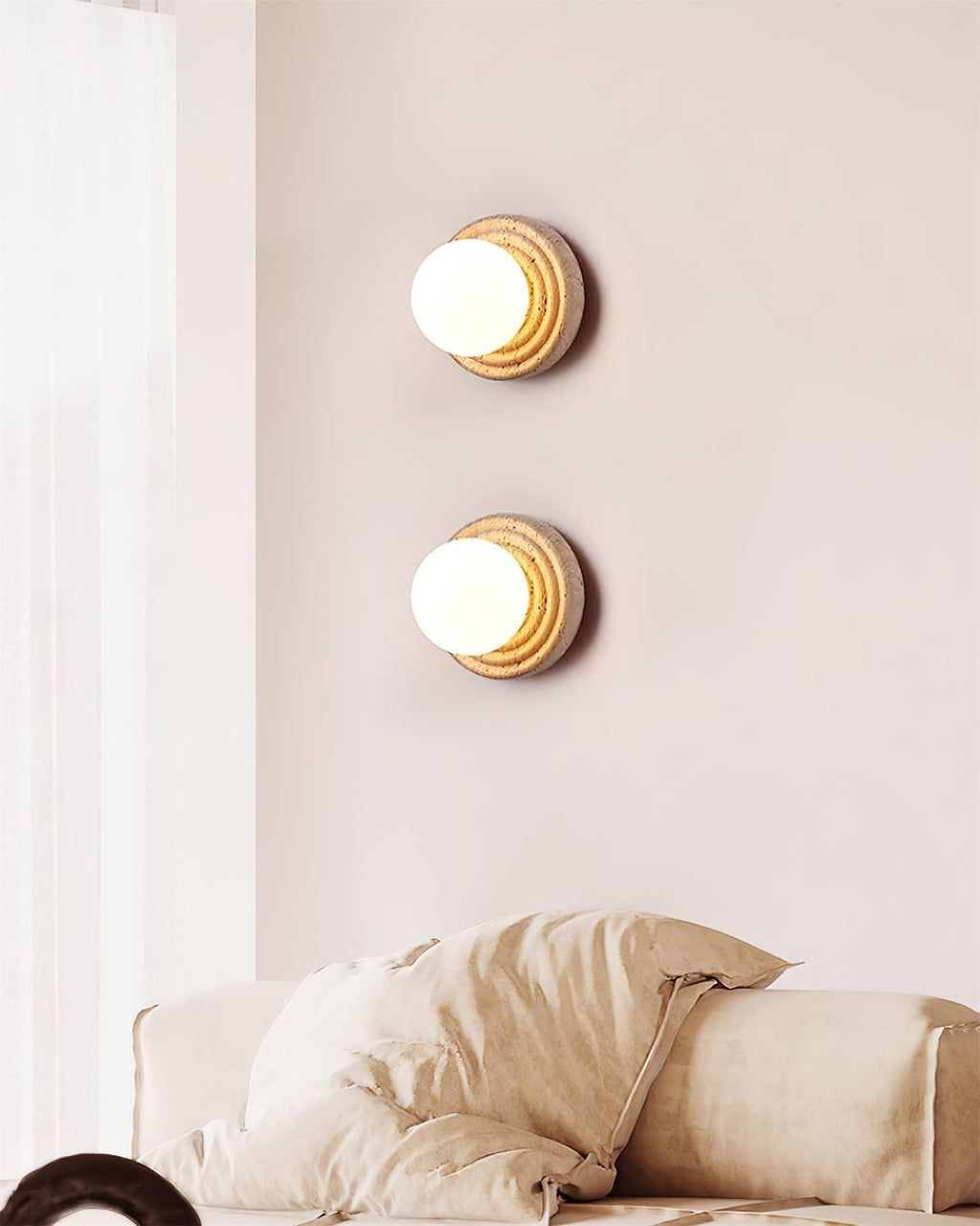 Ashenrose Travertine Wall Light-Moonnatur