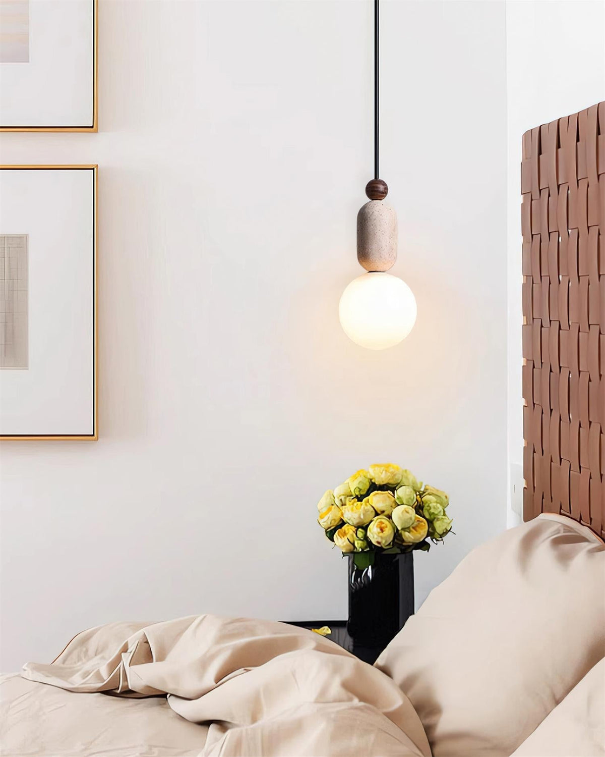 Quenelara Travertine Pendant Light-Moonnatur