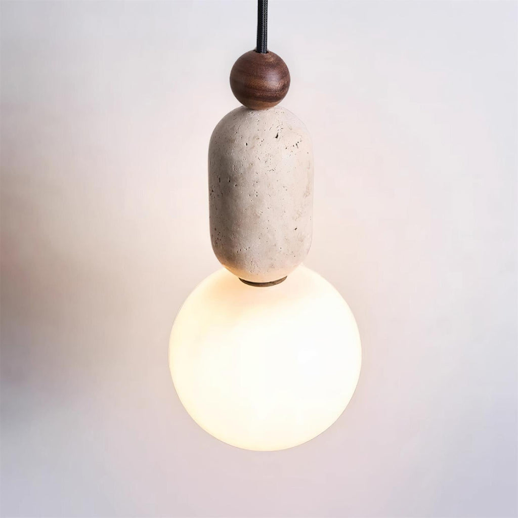 Quenelara Travertine Pendant Light-Moonnatur
