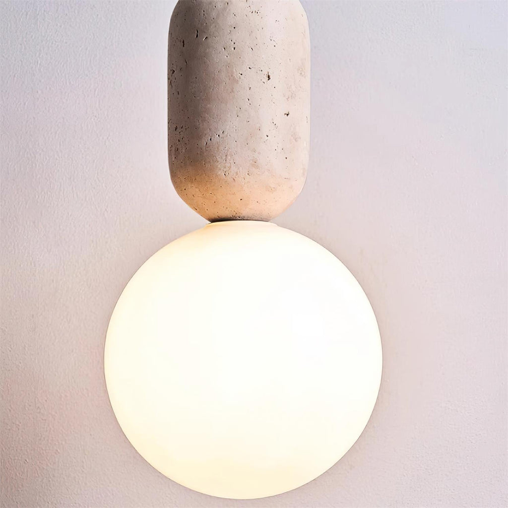 Quenelara Travertine Pendant Light-Moonnatur