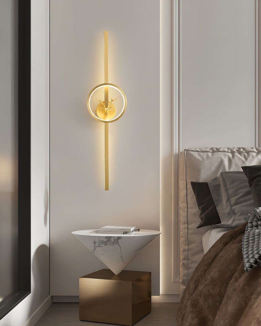 Fernaria Brass Wall Light-Moonnatur
