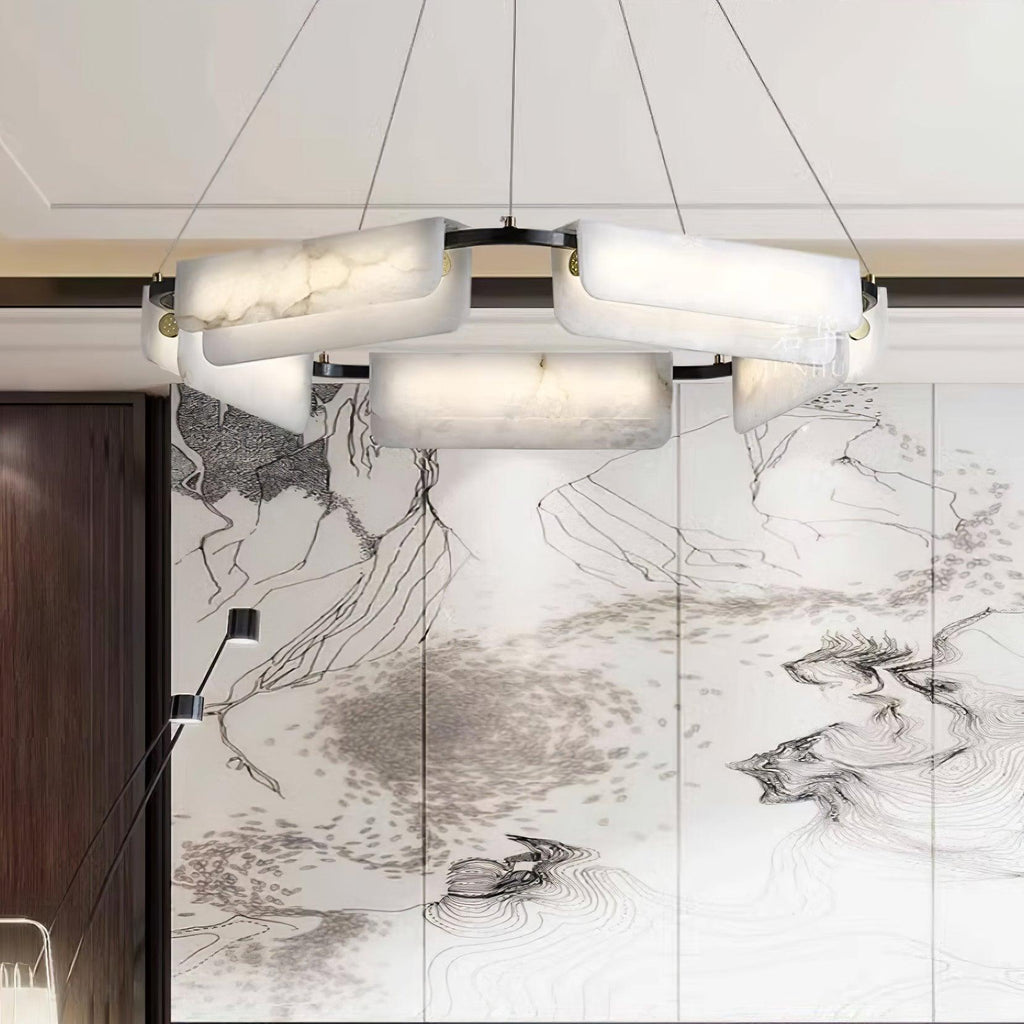 Gildenara Alabaster Chandelier-Moonnatur