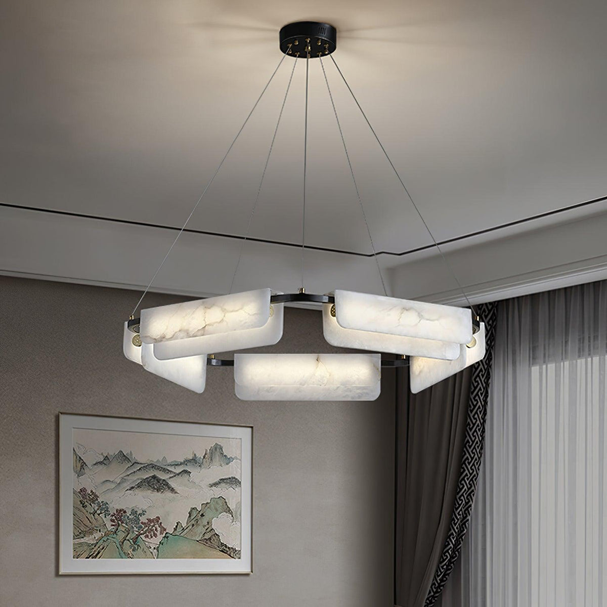 Gildenara Alabaster Chandelier-Moonnatur
