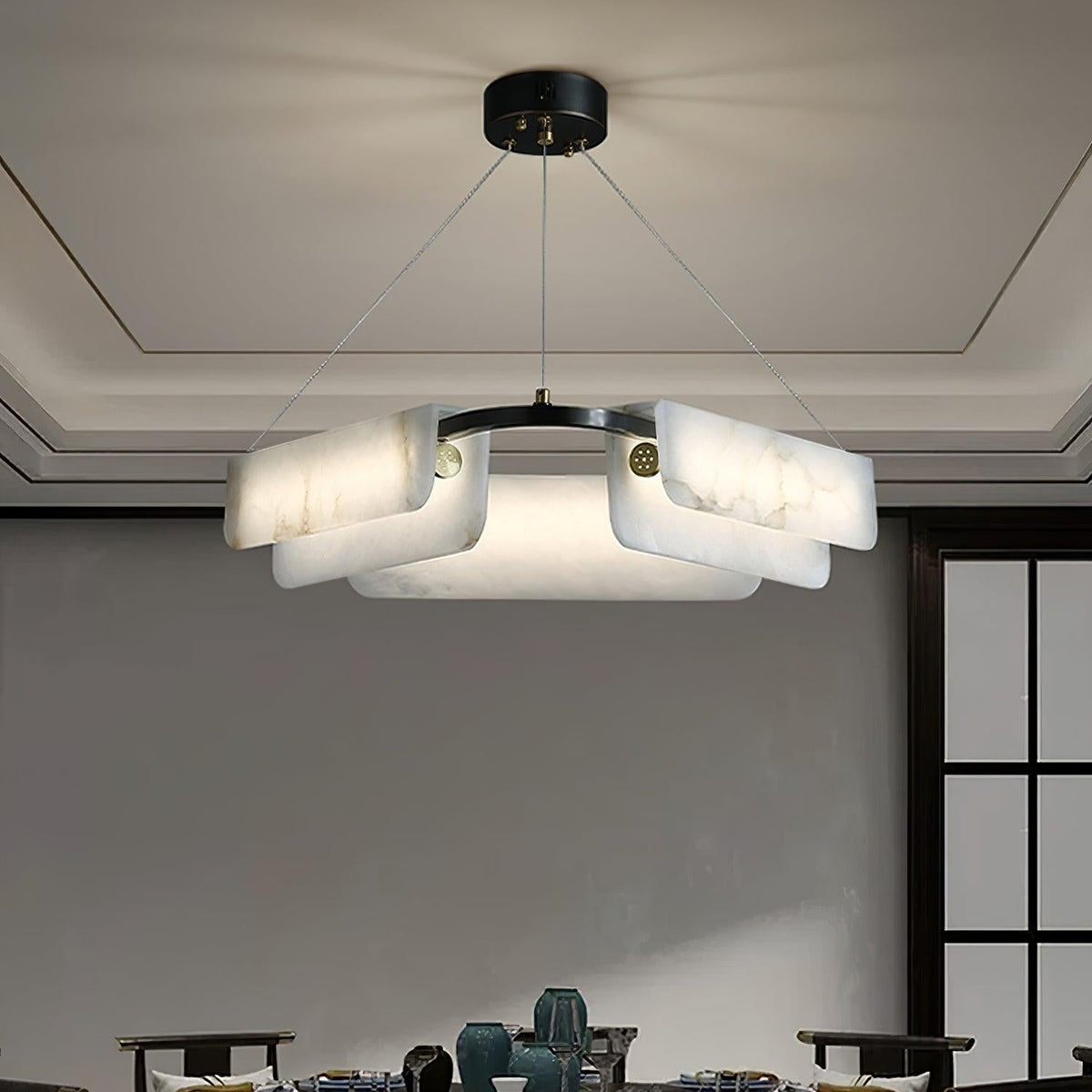 Gildenara Alabaster Chandelier-Moonnatur