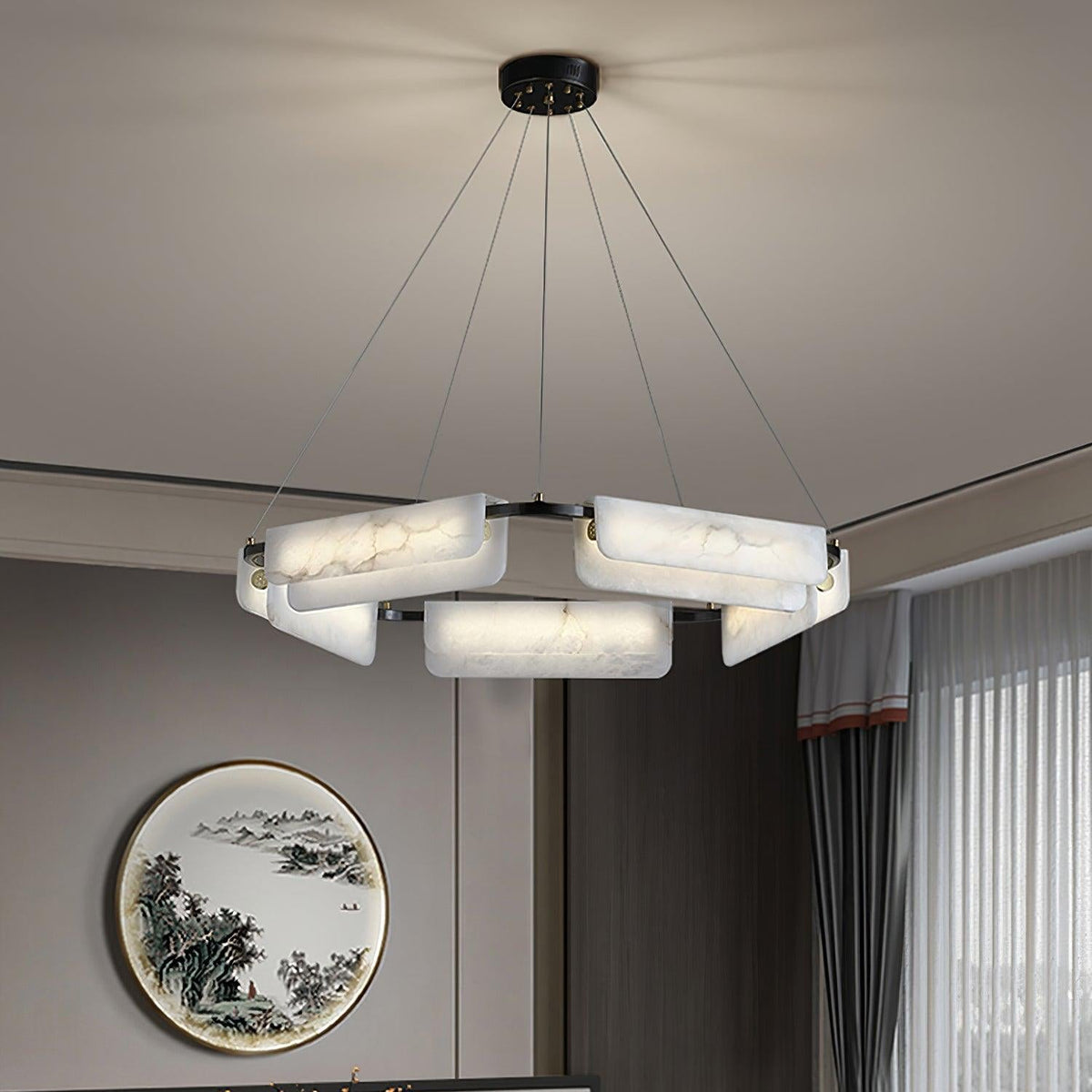 Gildenara Alabaster Chandelier-Moonnatur