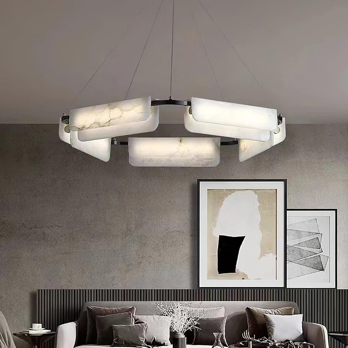 Gildenara Alabaster Chandelier-Moonnatur