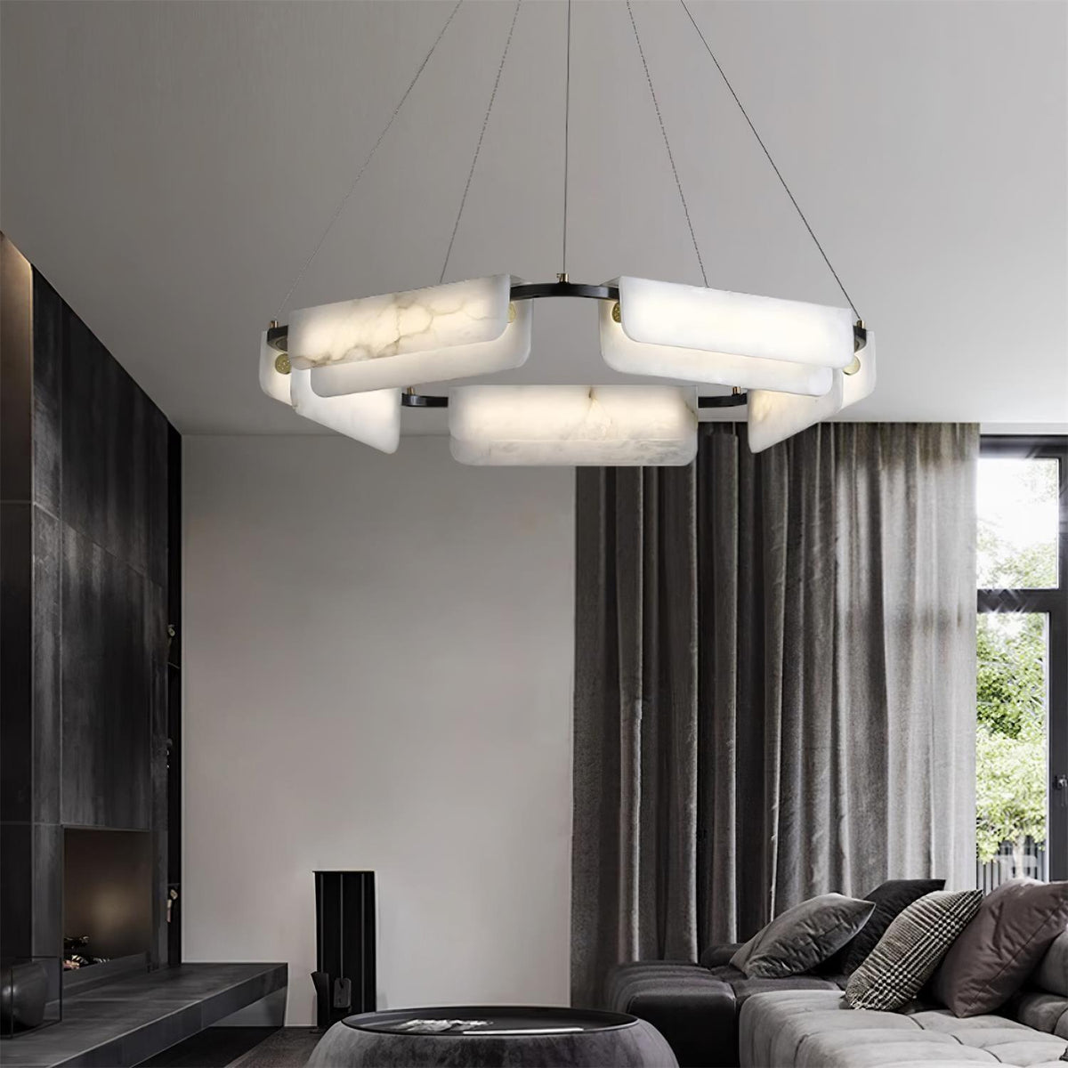 Gildenara Alabaster Chandelier-Moonnatur