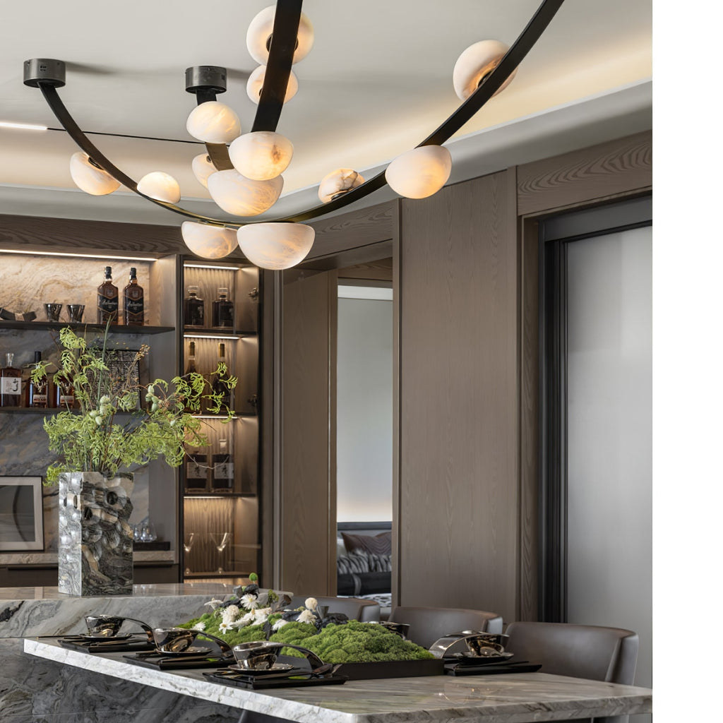 Renverlyn Alabaster Chandelier-Moonnatur