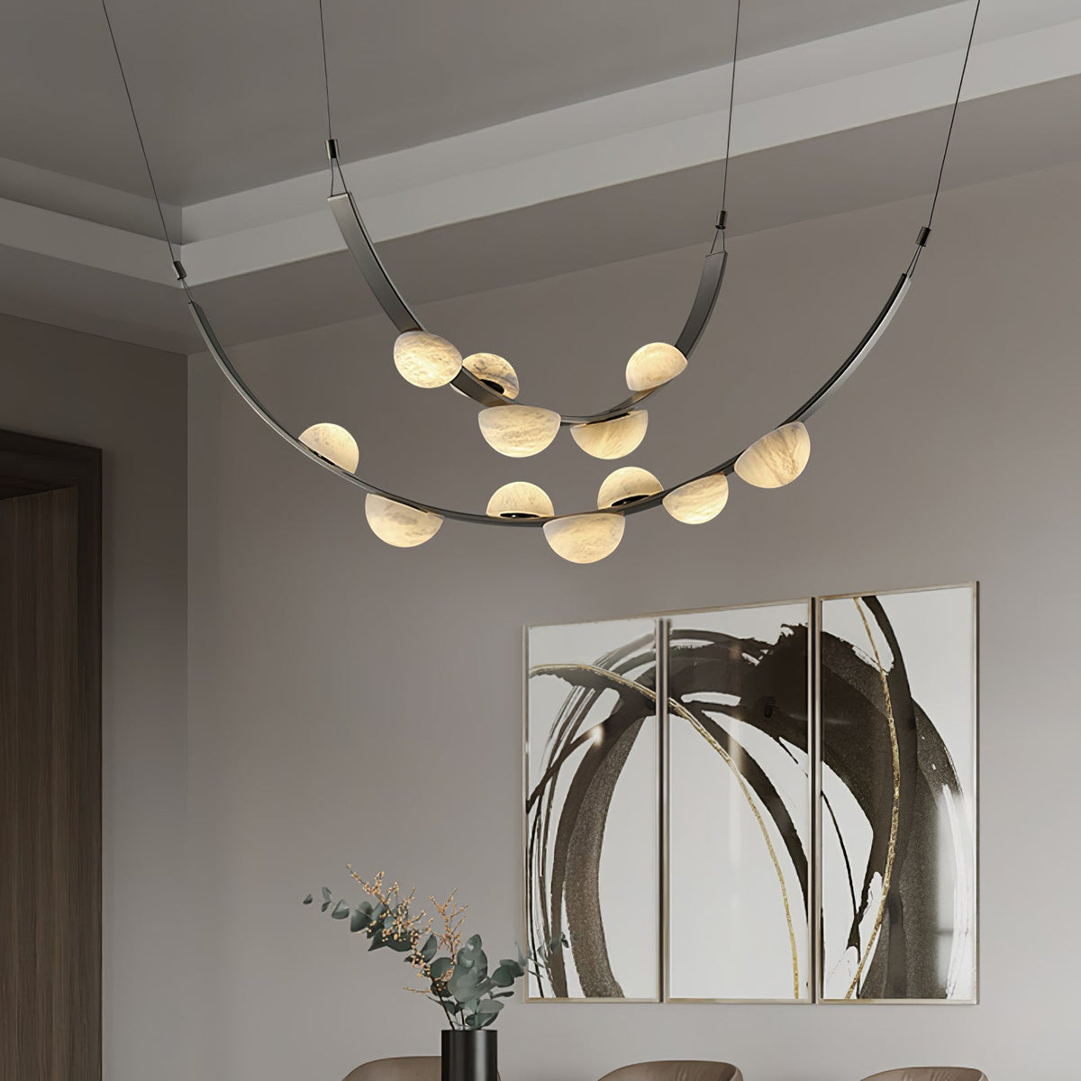 Renverlyn Alabaster Chandelier-Moonnatur
