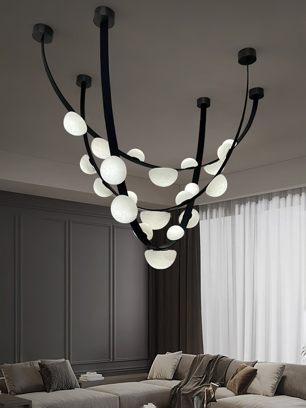 Renverlyn Alabaster Chandelier-Moonnatur